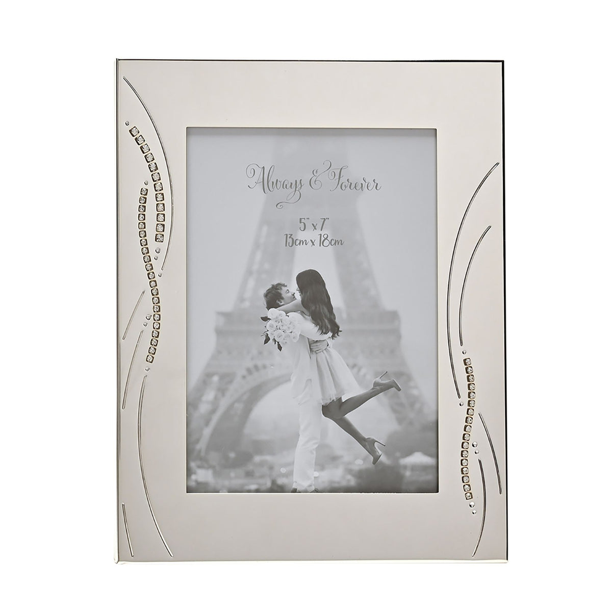 Impressions Silver Col. Photo Frame with Glitter Band 4"x6"