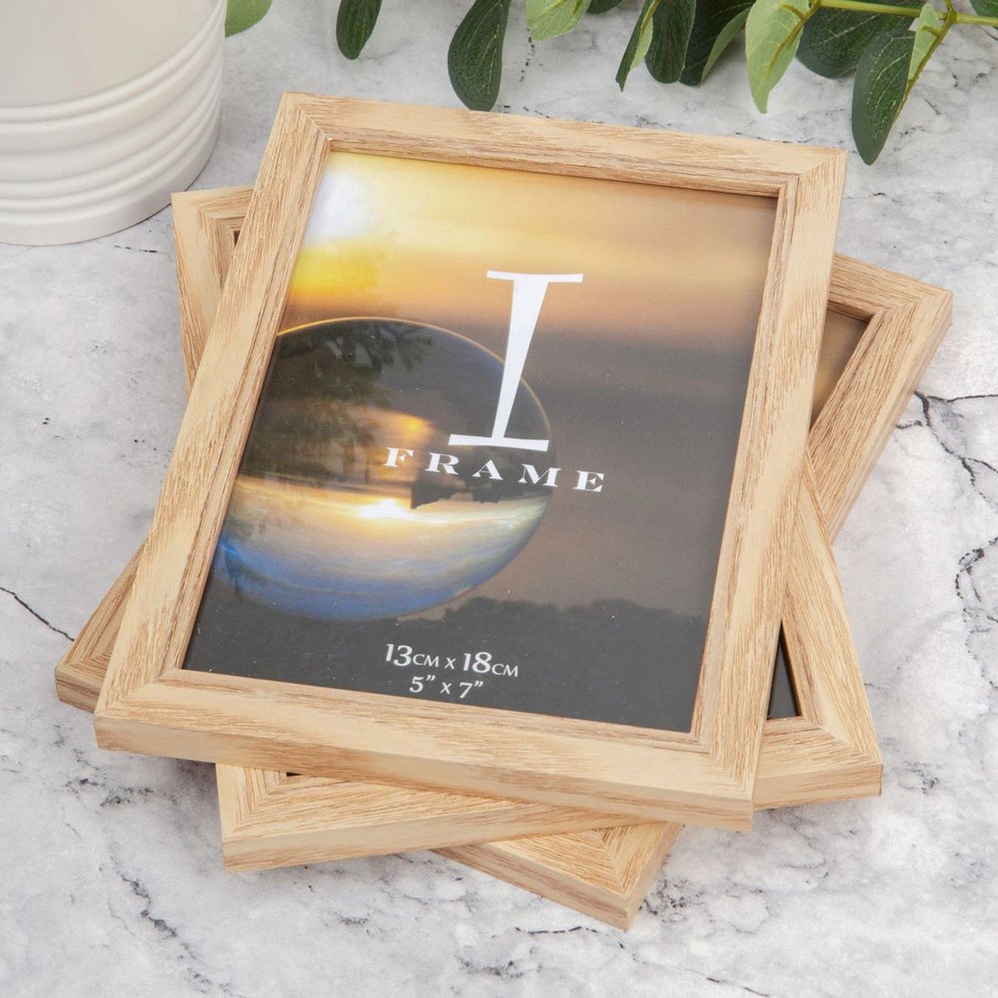 iFrame Set of 3 Photo Frames Oak 5" x 7"