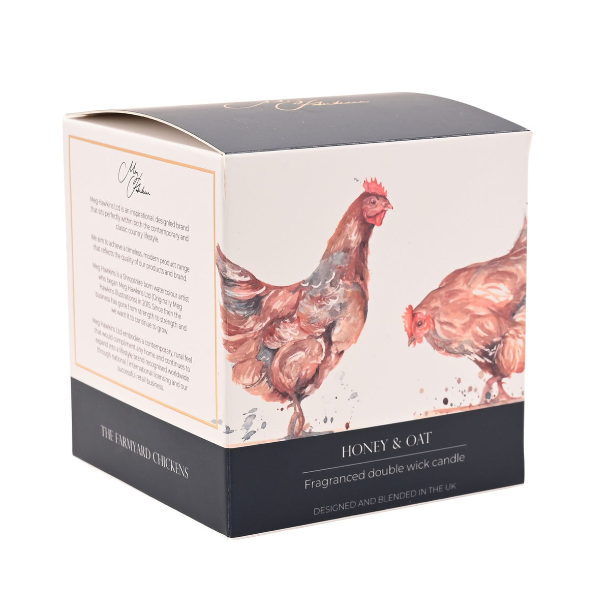 Meg Hawkins 2 Wick Candle 400g Chickens - Honey & Oats