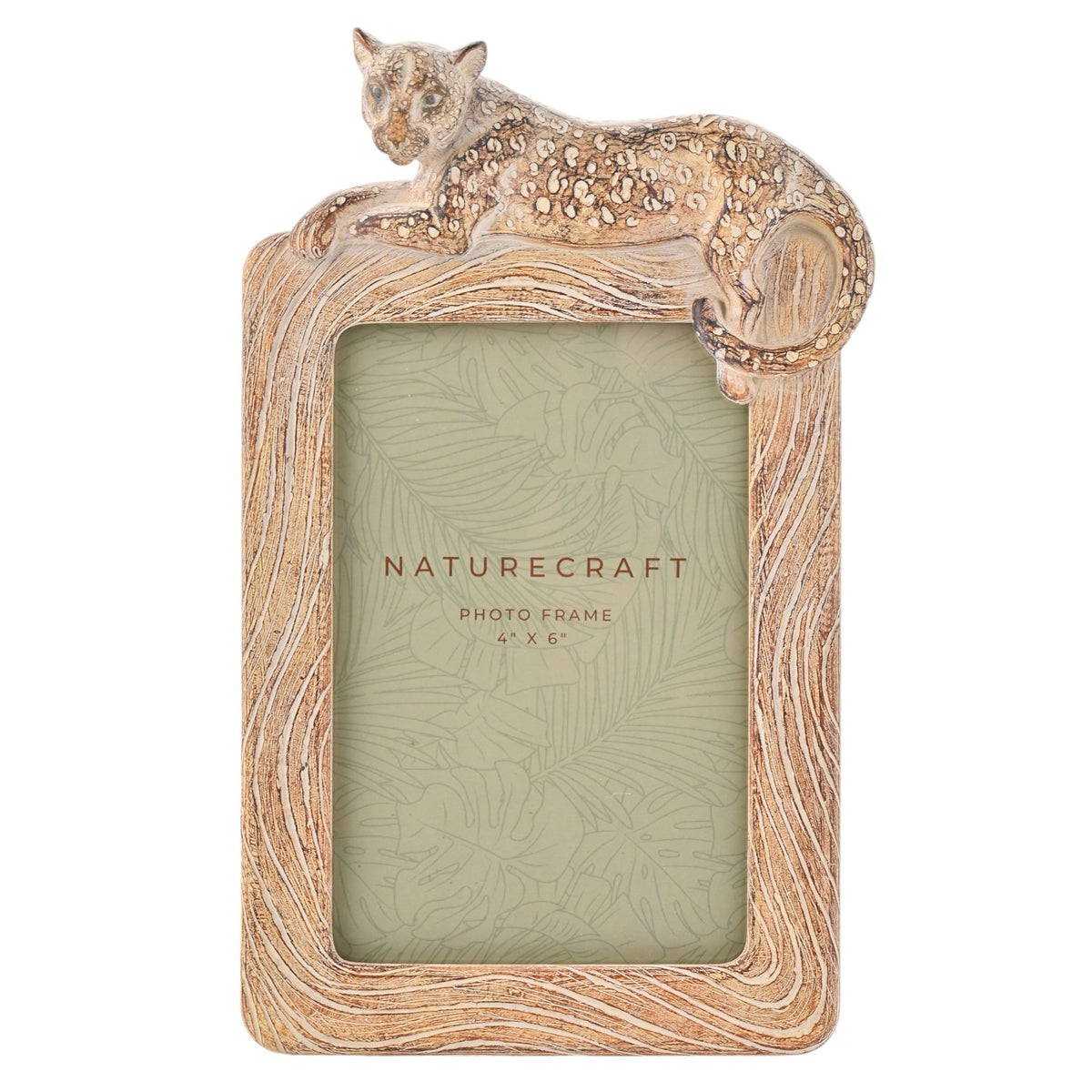 Naturecraft Wood Effect Cheetah Photo Frame 4" x 6"