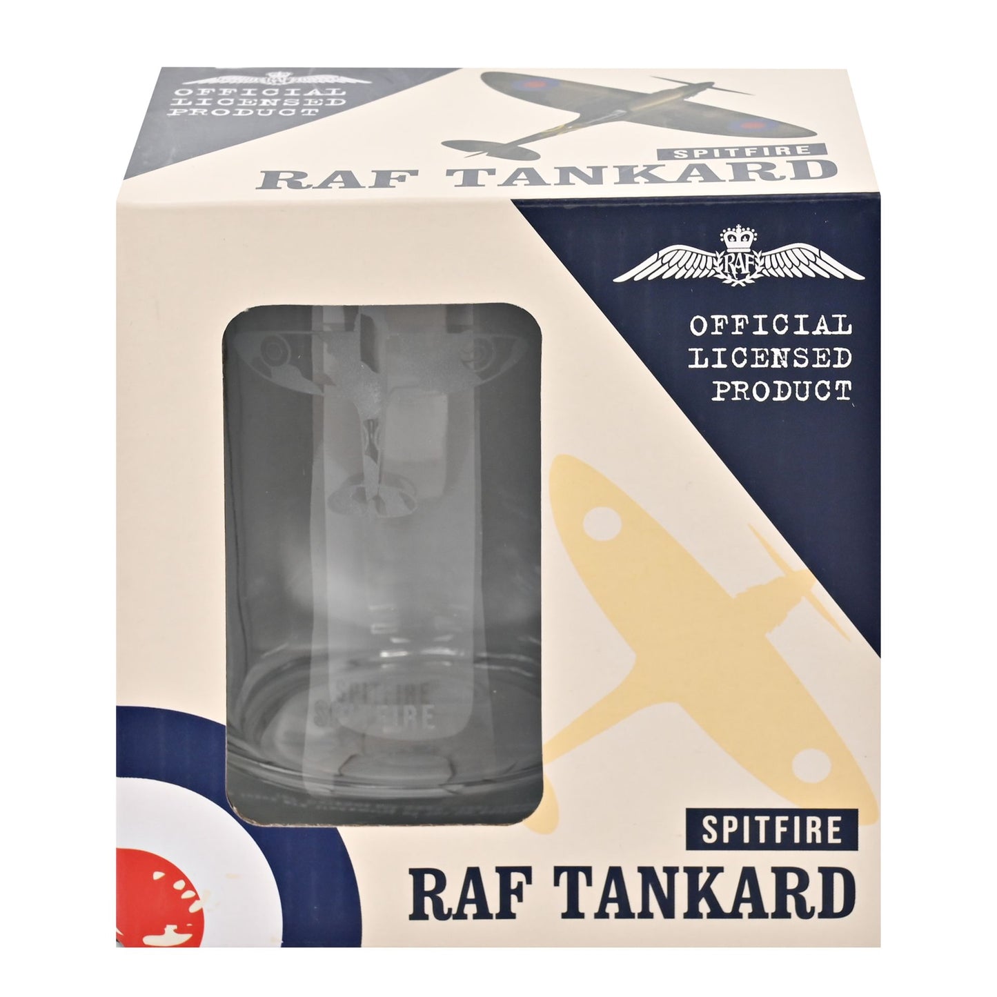 RAF Etched Glass Tankard - Spitfire