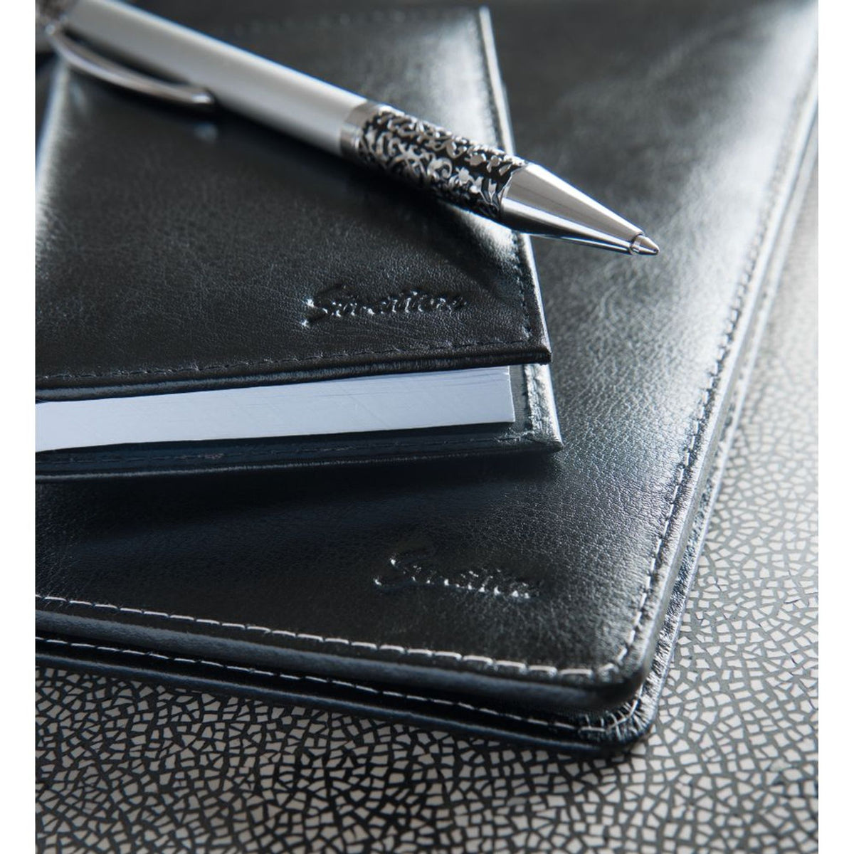 Stratton Rollerball & Ballpoint Pen Set - Two Tone Silver