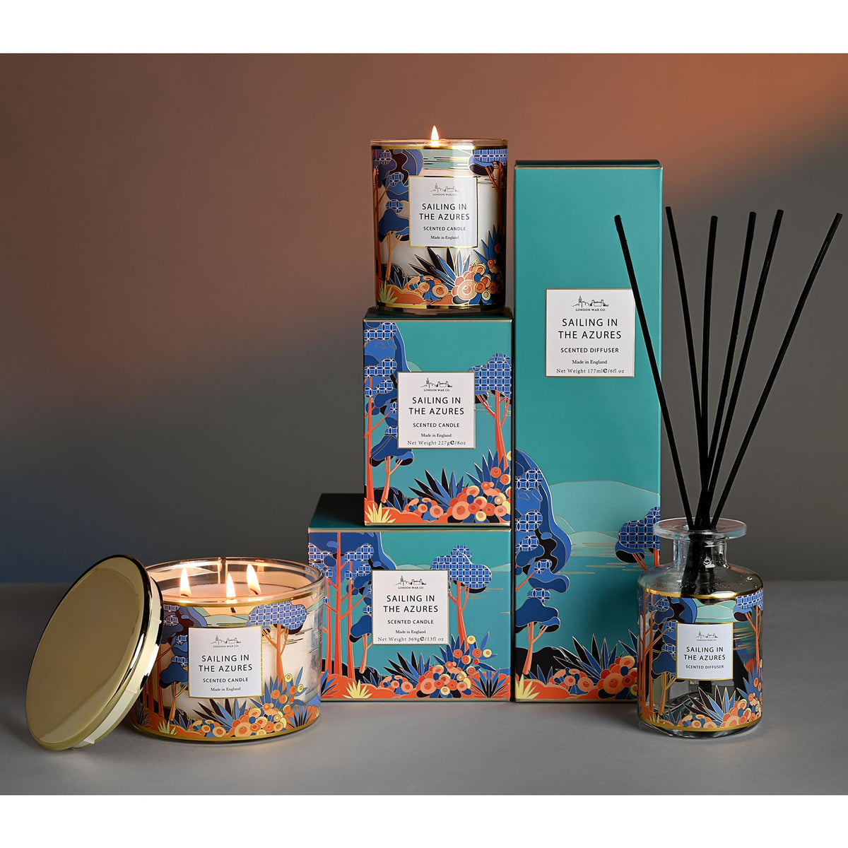 The London Wax Company Sailing In The Azures 3 Wick Candle 369g