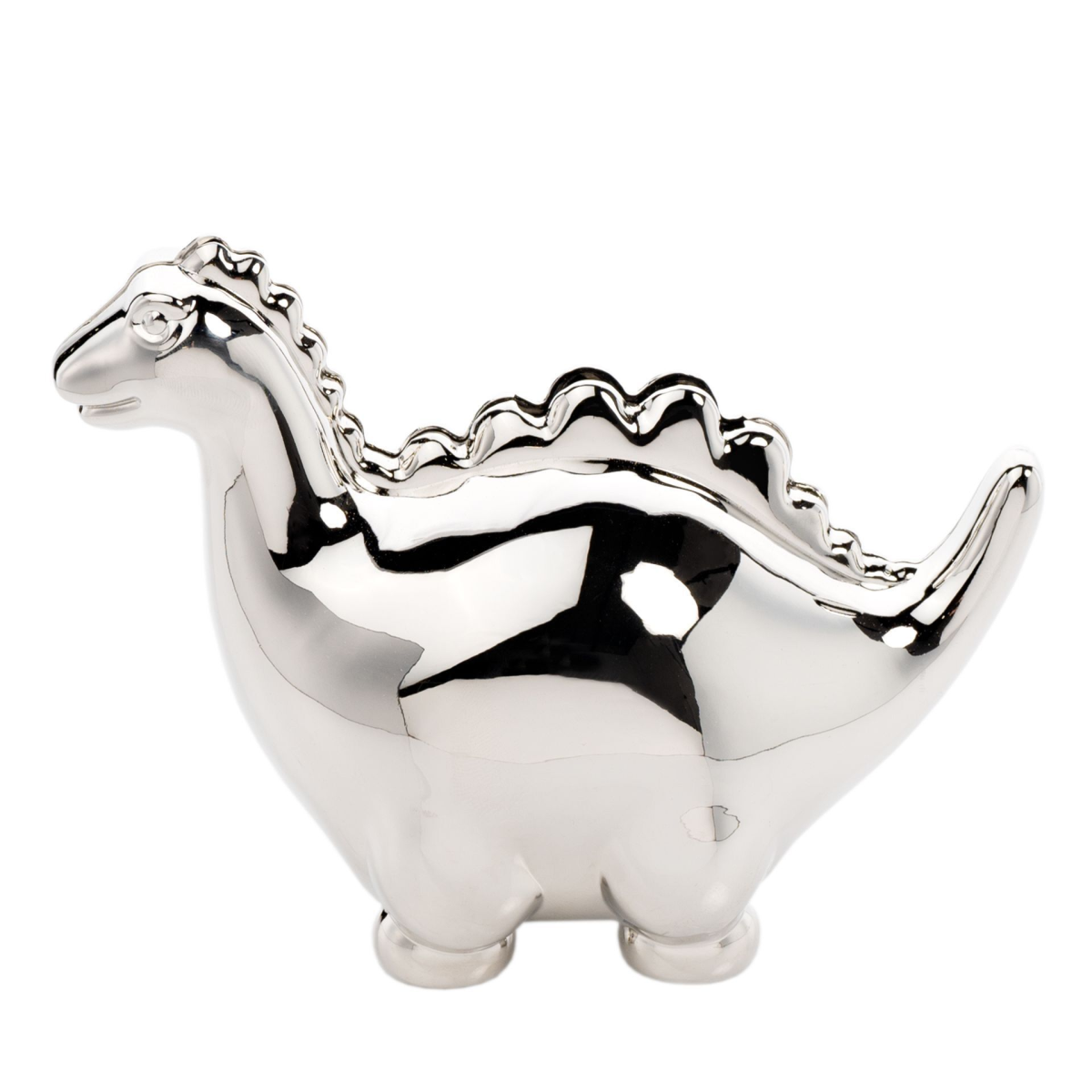 Bambino Silver Plated Money Box - Dinosaur