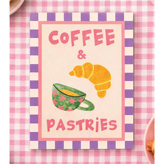 Apples To Pears Diamond Art Canvas Craft Set - Coffee and Pastries