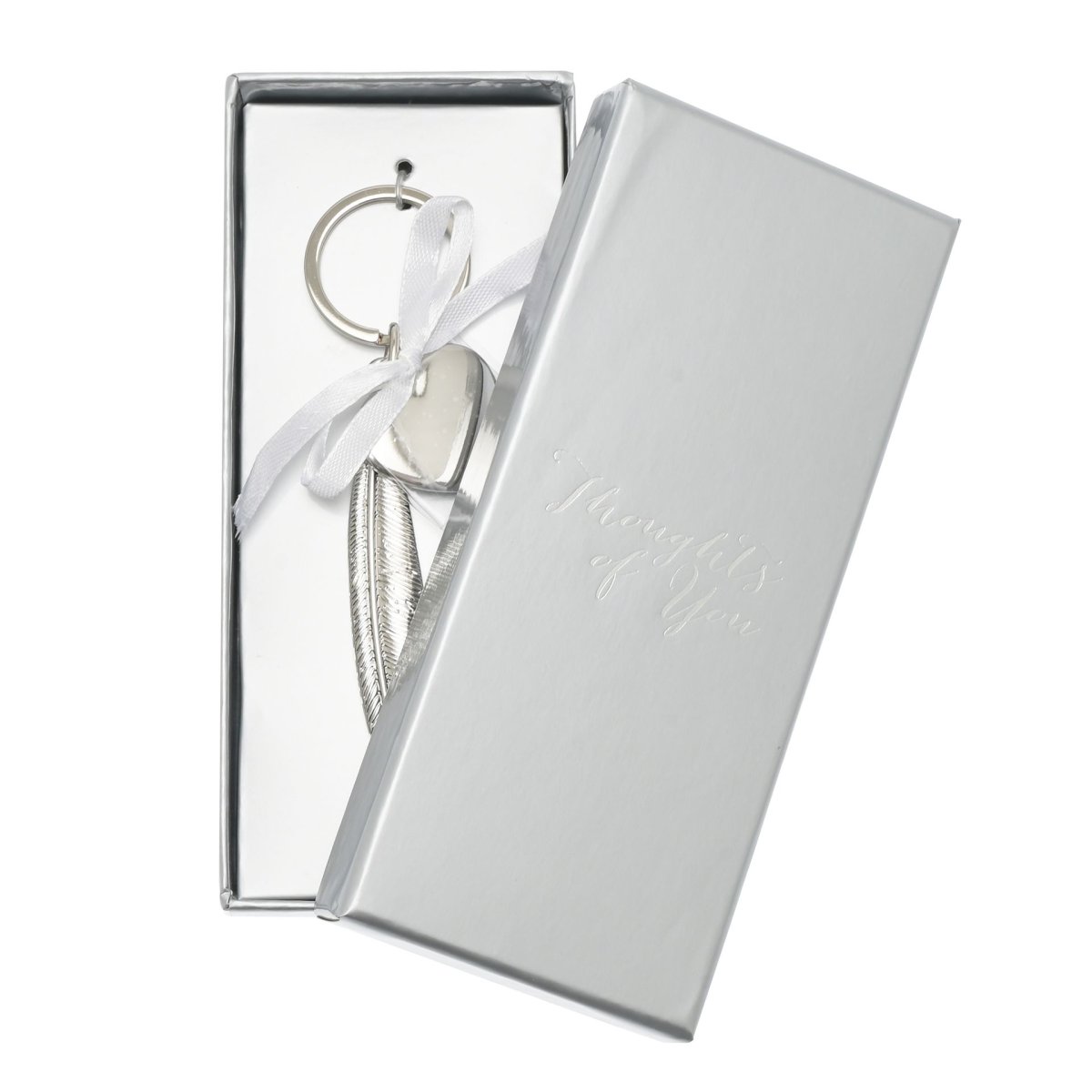 Engravable Silverplated Feather Heart Plaque "Memory of Mum"