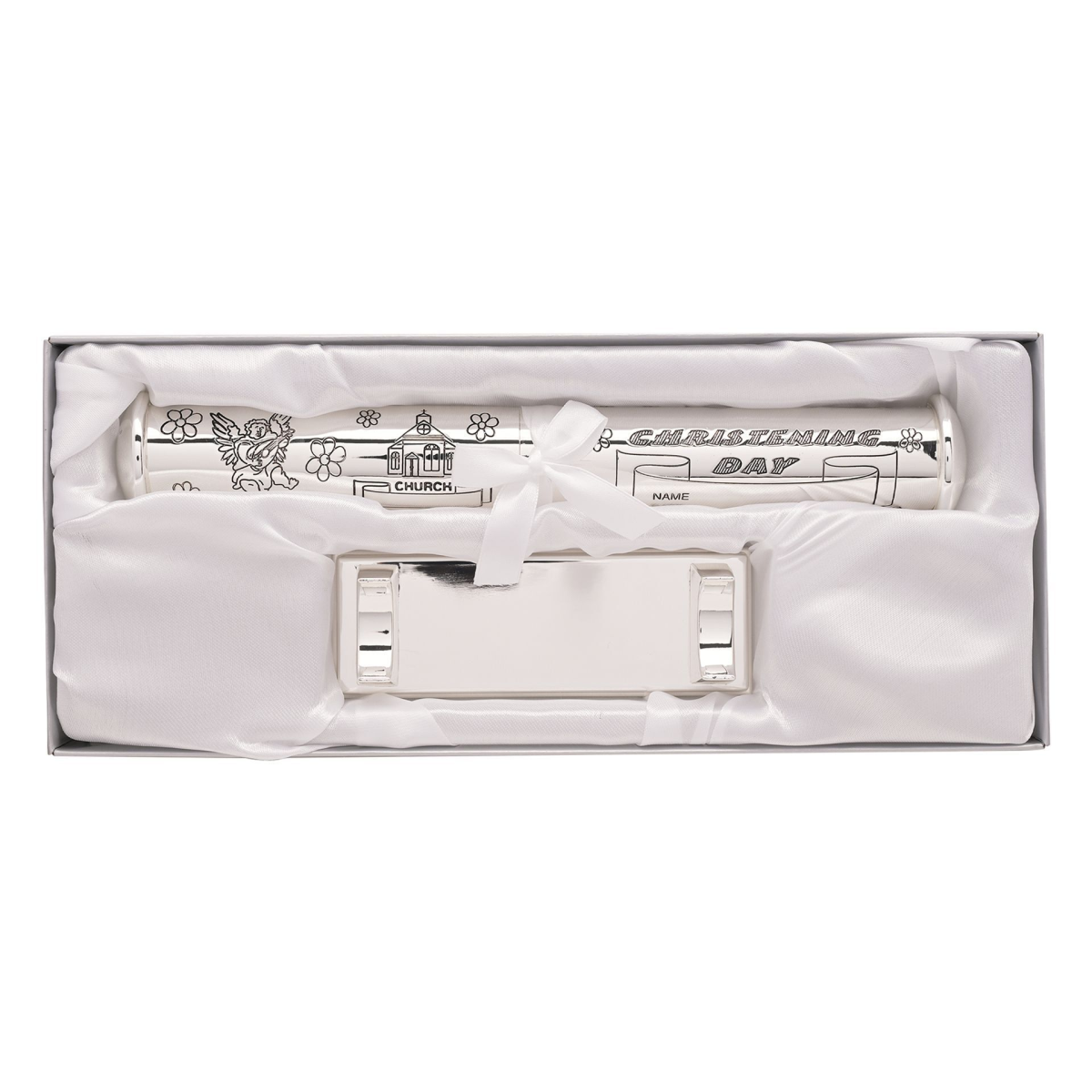 Silverplated "Christening Day" Tube with stand