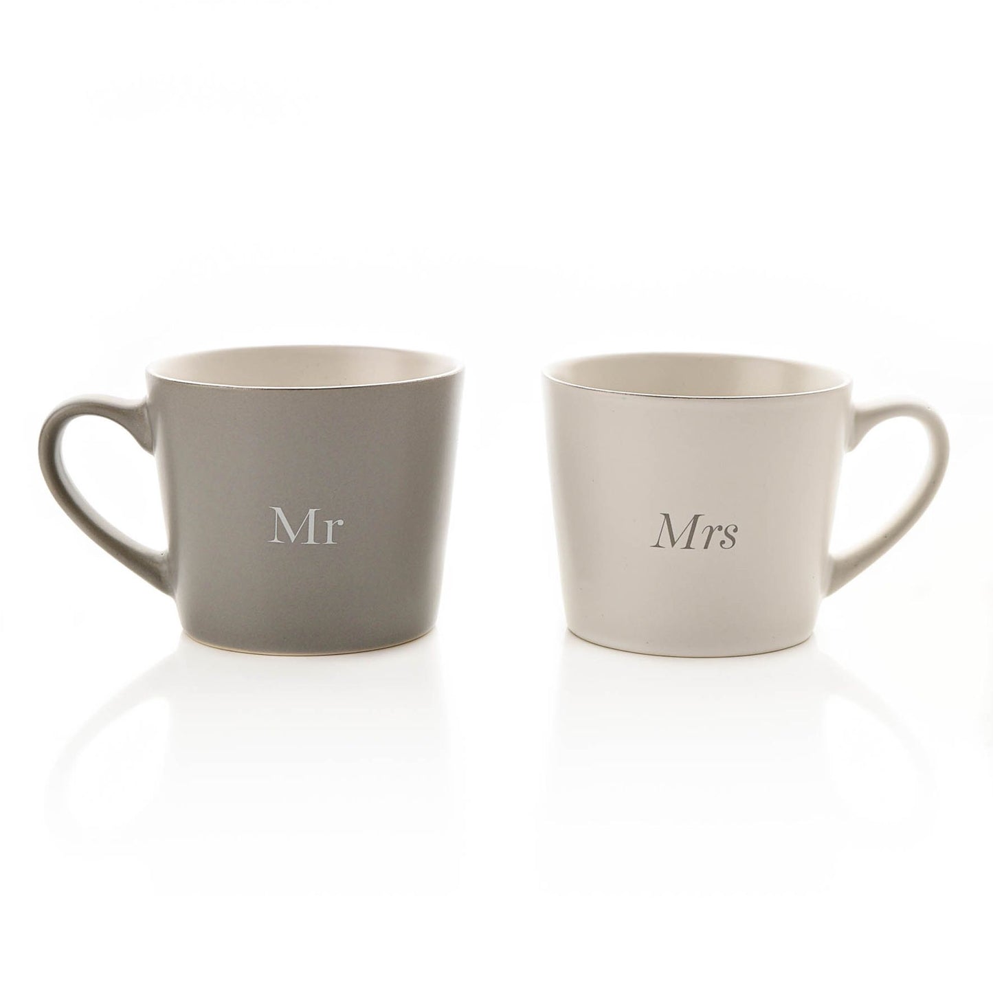 Amore Set of 2 Grey & White Mugs - Mr & Mrs