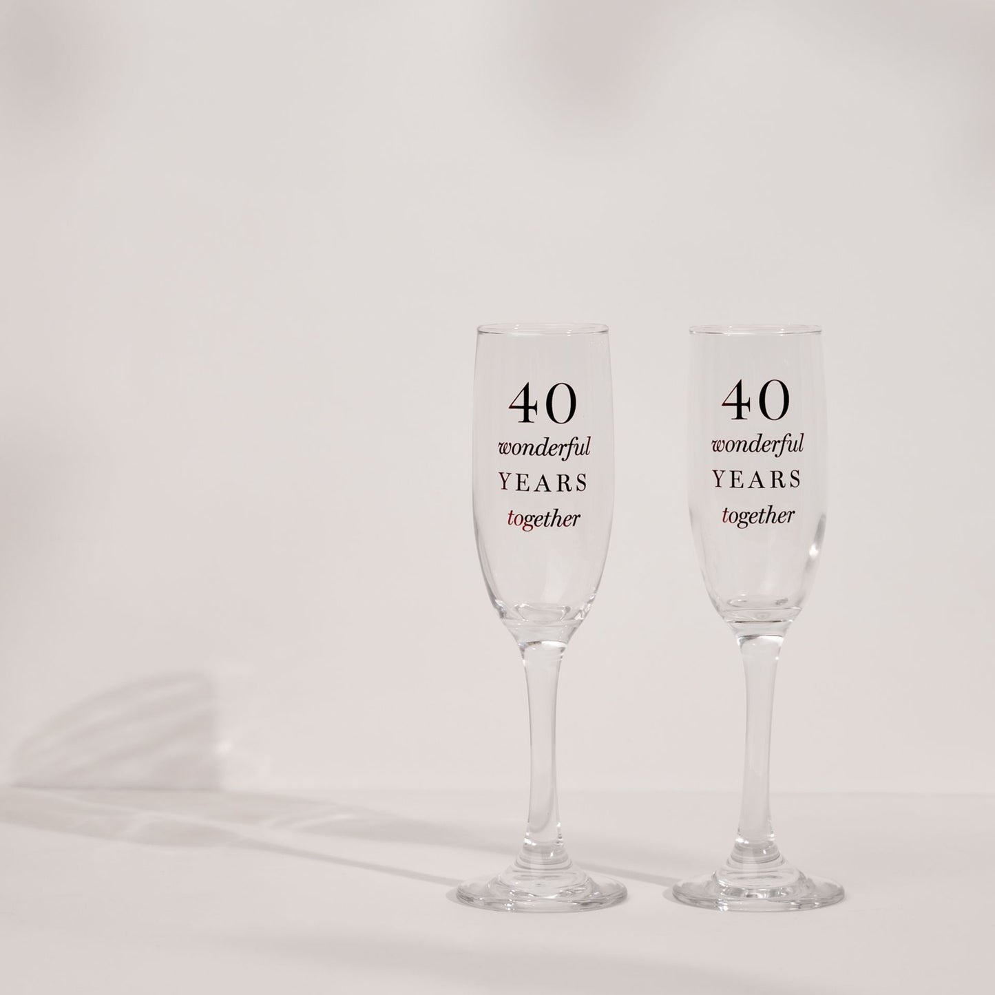 Amore Champagne Flutes Set of 2 - 40th Anniversary