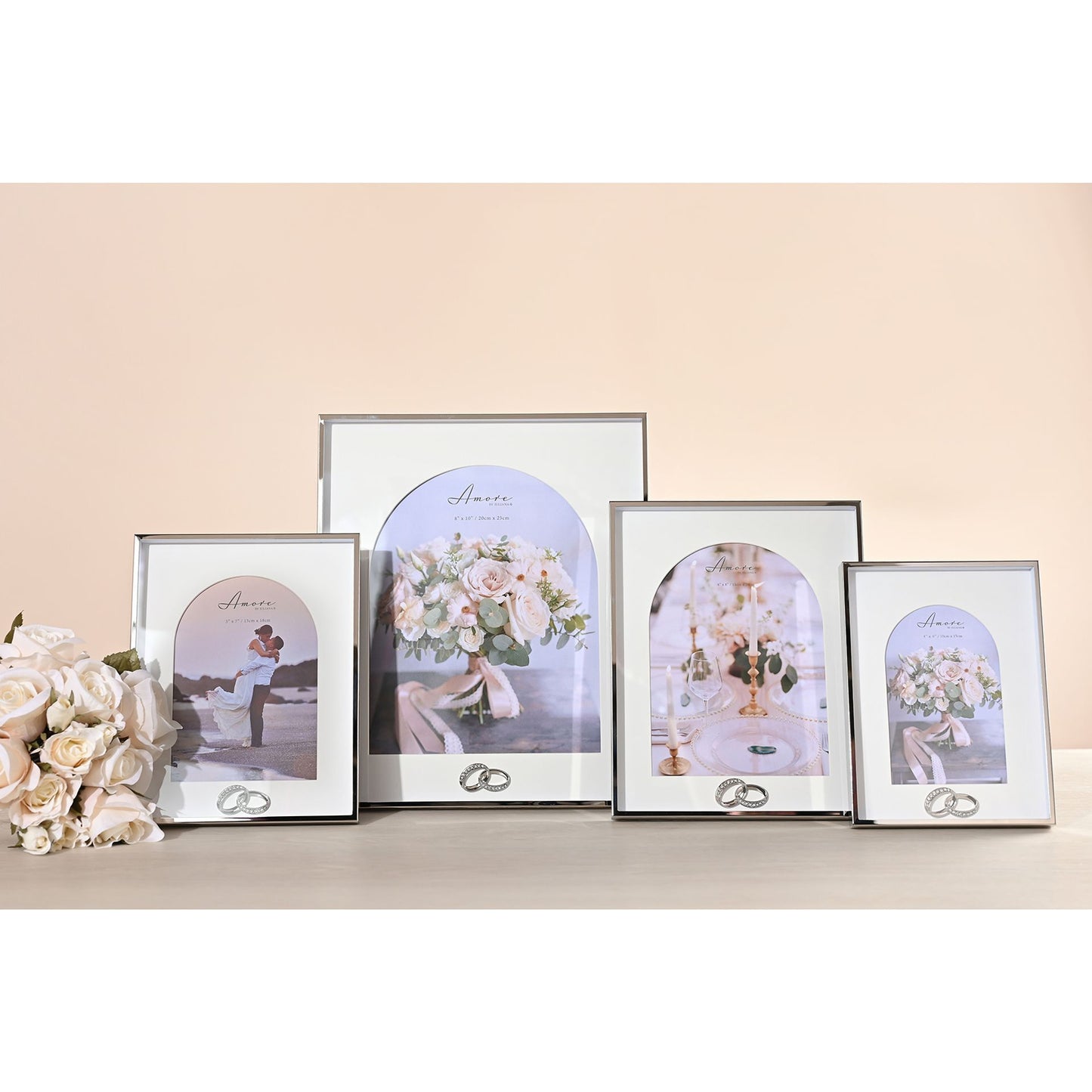 Amore Box Arch Photo Frame with Rings 4" x 6"