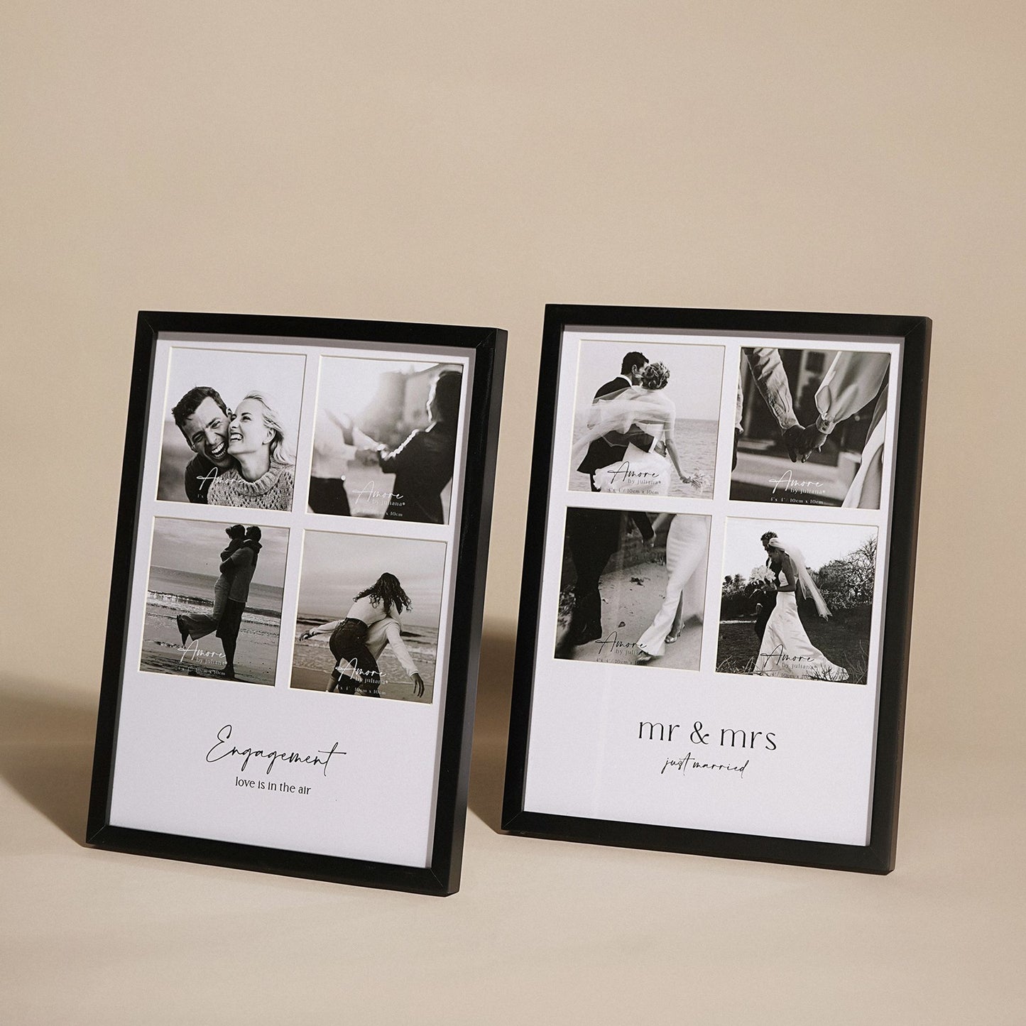 Amore Black Multi Aperture Photo Frame - Engaged
