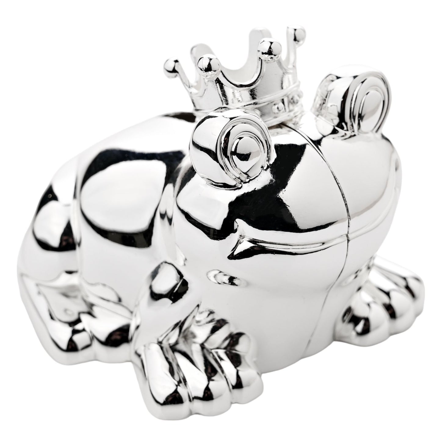 Bambino Silverplated Money Box - Frog with Crown