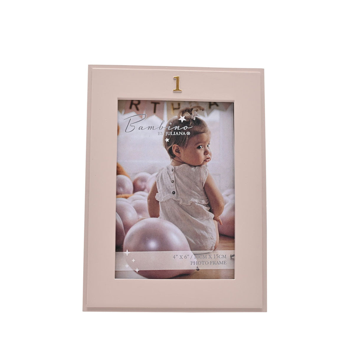 Bambino 1st Birthday Resin Photo Frame Pink  4" x 6"