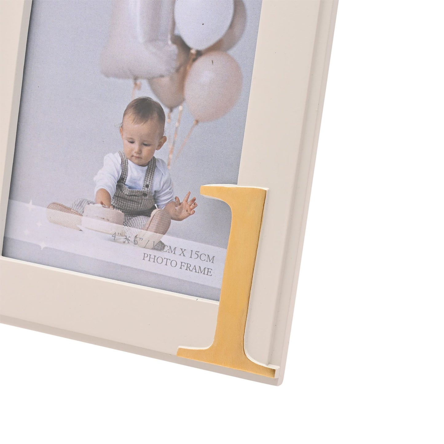 Bambino 1st Birthday Resin  Photo Frame Gold 4" x 6"