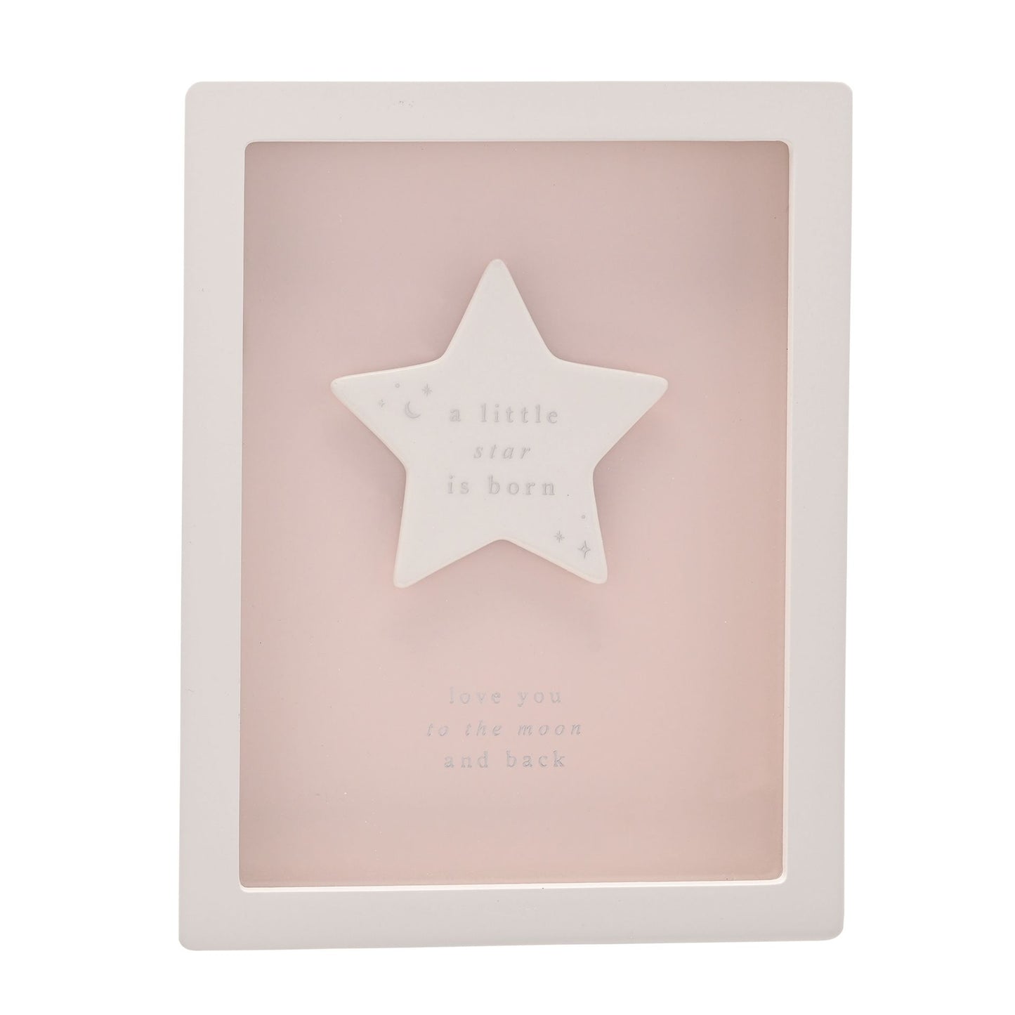 Bambino Framed Plaque 18cm - Little Star Pink