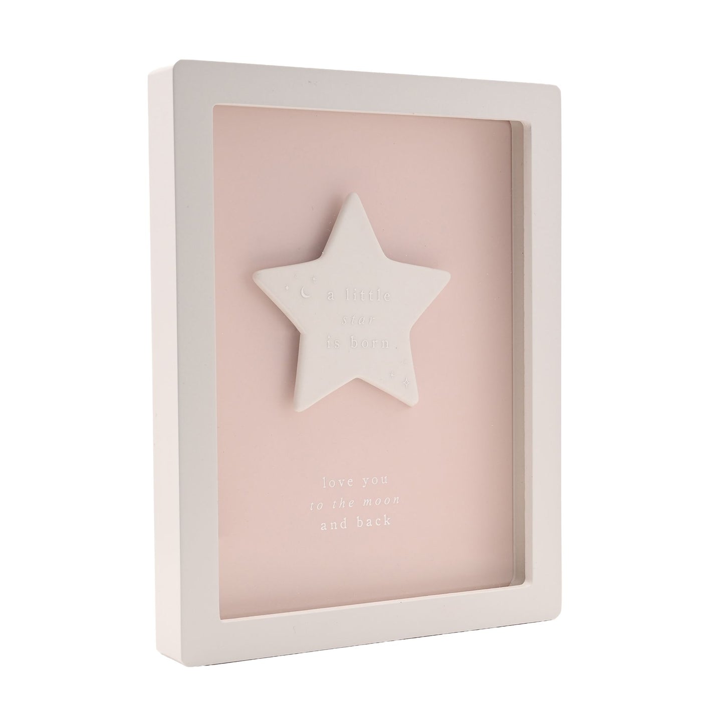 Bambino Framed Plaque 18cm - Little Star Pink