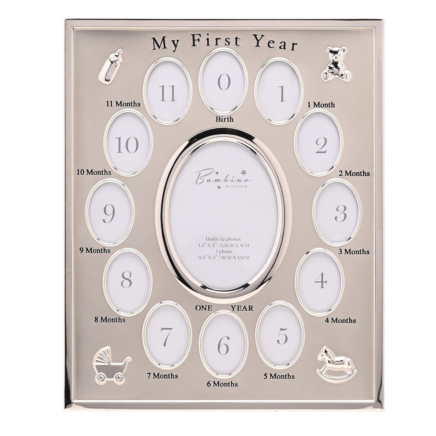 Bambino Silver Plated My First Year Frame - 12 Photo's