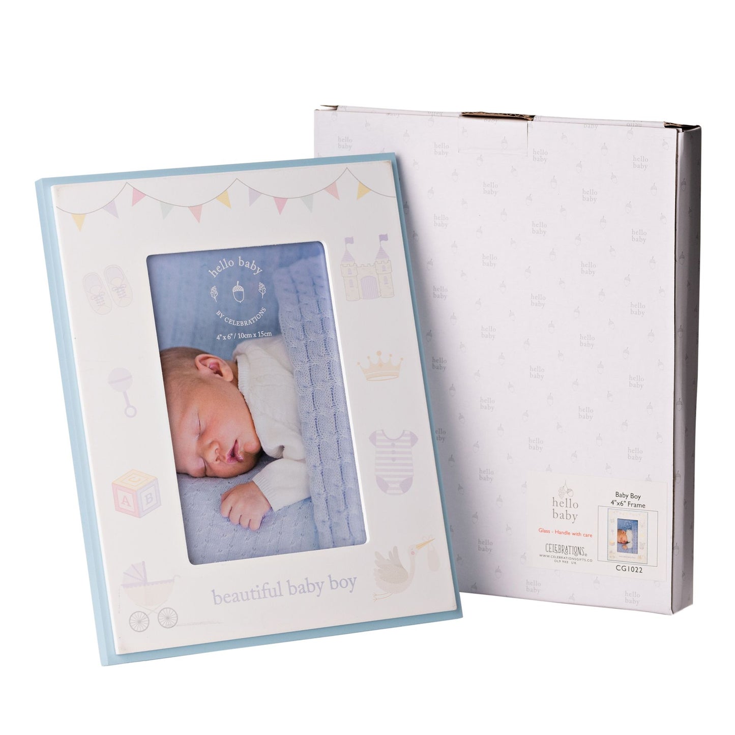 Hello Baby Bunting Frame 4" x 6" Baby Boy