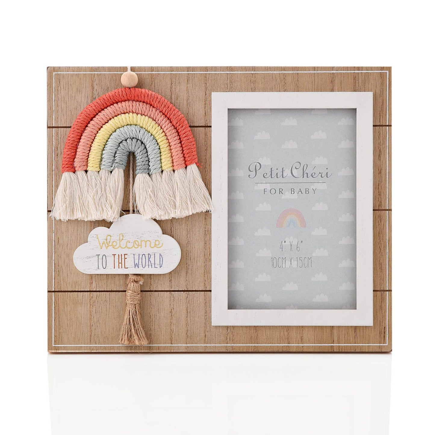 Petit Cheri Photo Frame with Macrame Rainbow 4" x 6"