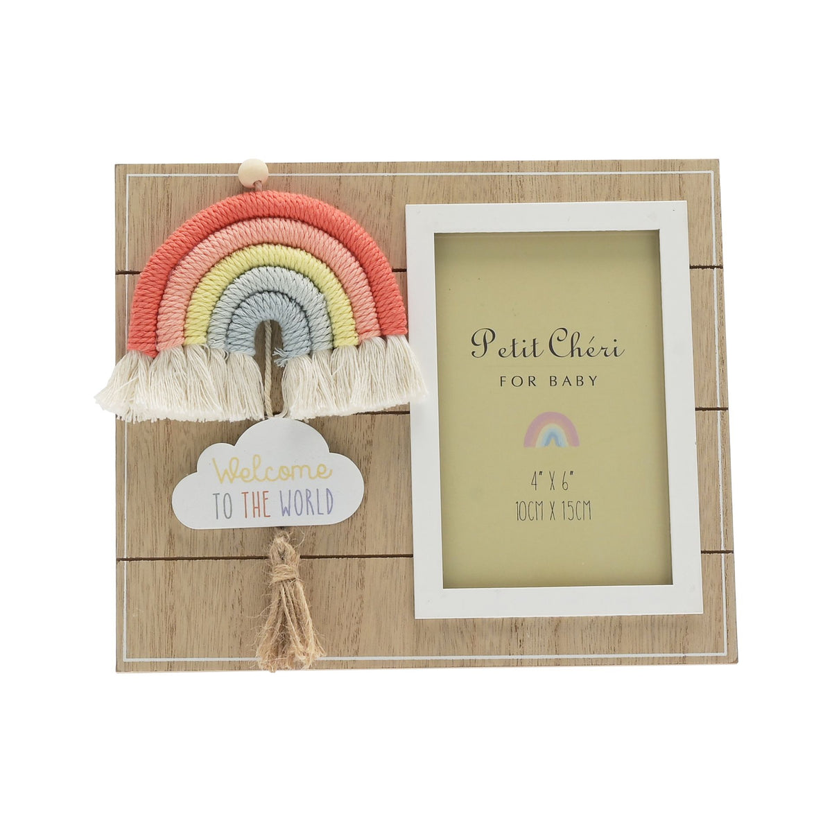 Petit Cheri Photo Frame with Macrame Rainbow 4" x 6"