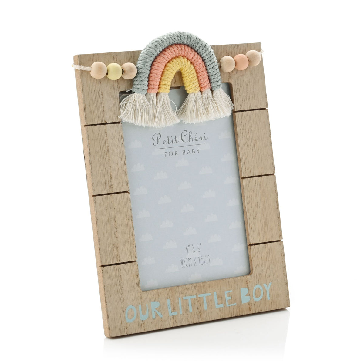 Photo Frame with Macrame Rainbow "Little Boy" 4" x 6"