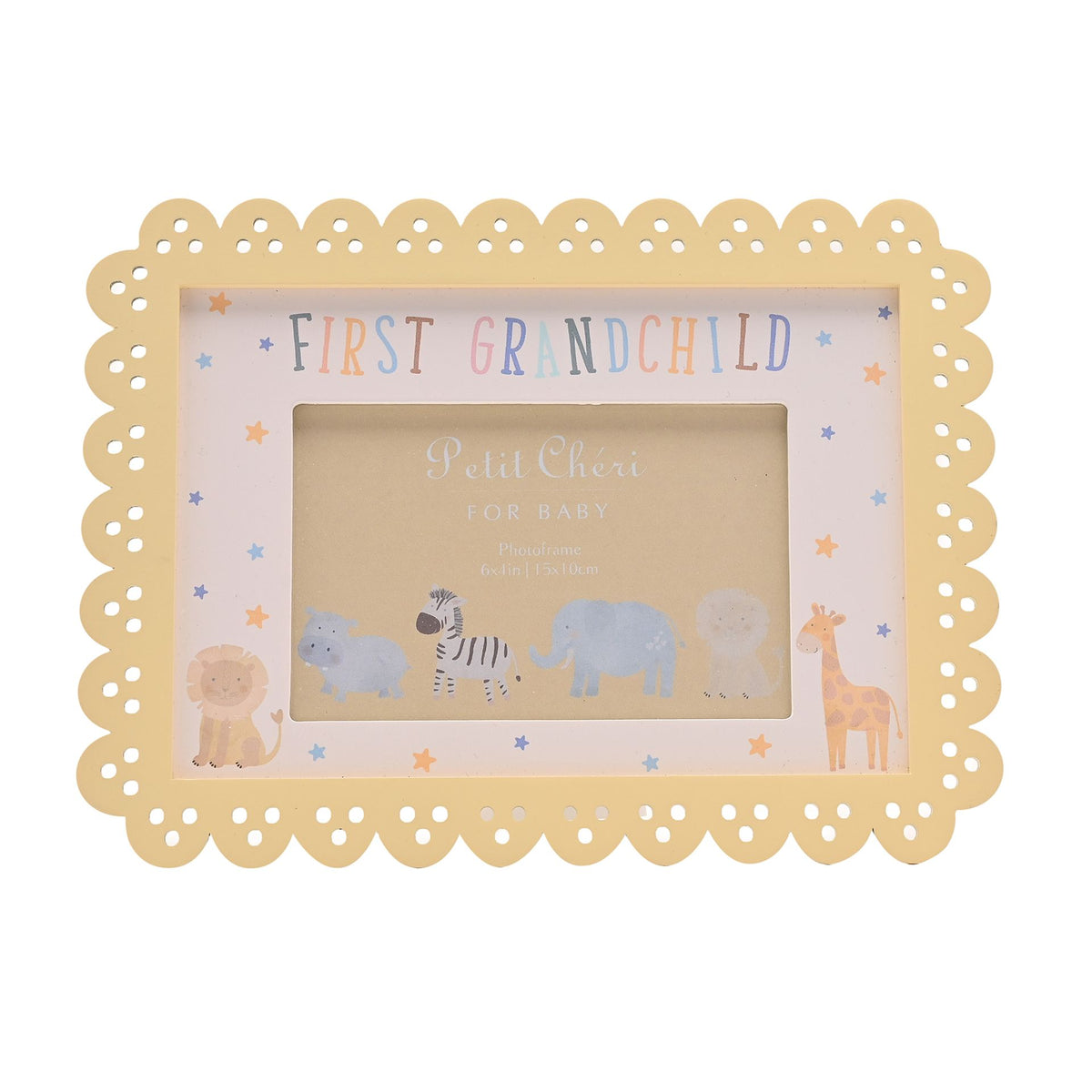 Petit Cheri Scallop Frame 6" x 4" Yellow - First Granchild