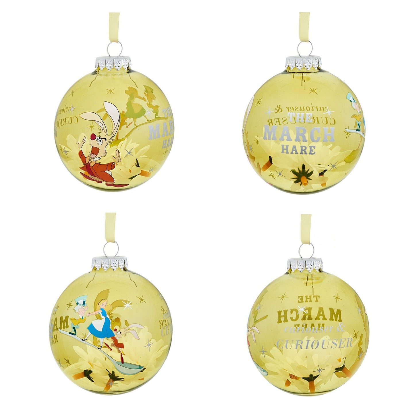 Disney Set of 7 Baubles - Alice In Wonderland