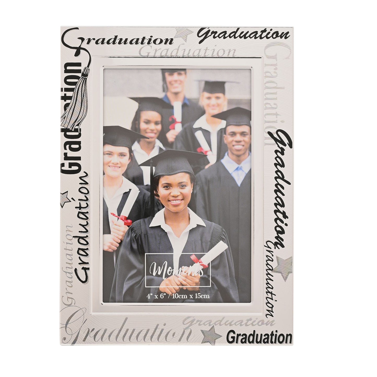 Photo Frame Alumin. Satin/Black "Graduation" 4x6 *(48/72)*