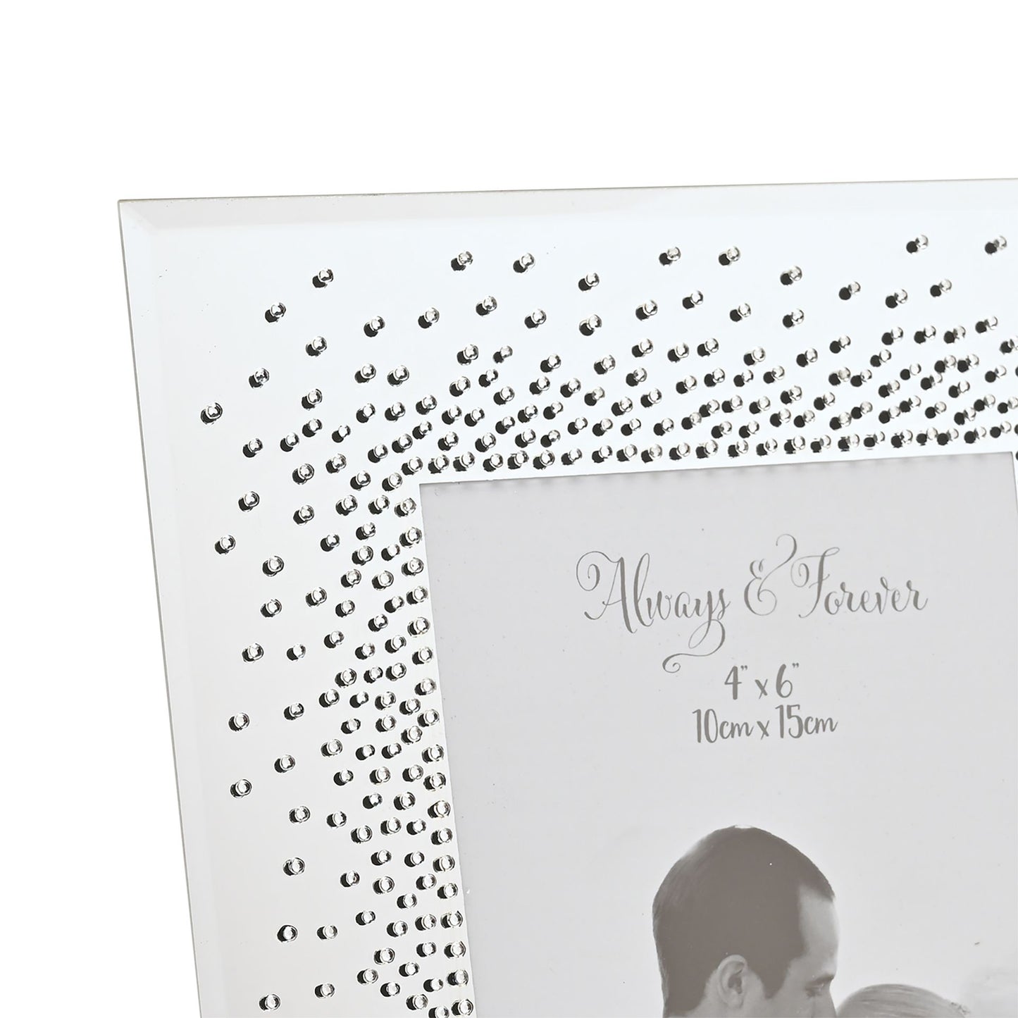 Wedding Mirror Frame Starburst Crystals - 4" x 6"