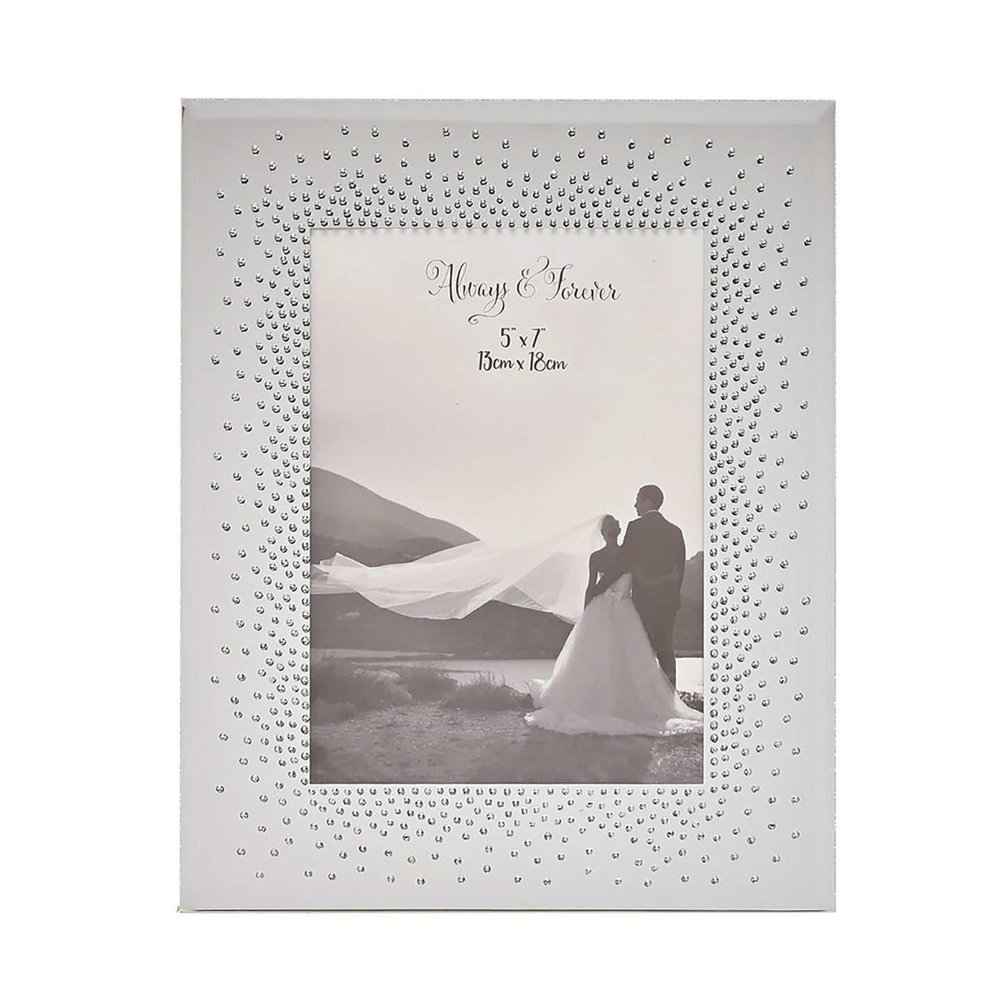 Wedding Mirror Frame Starburst Crystals - 5" x 7"