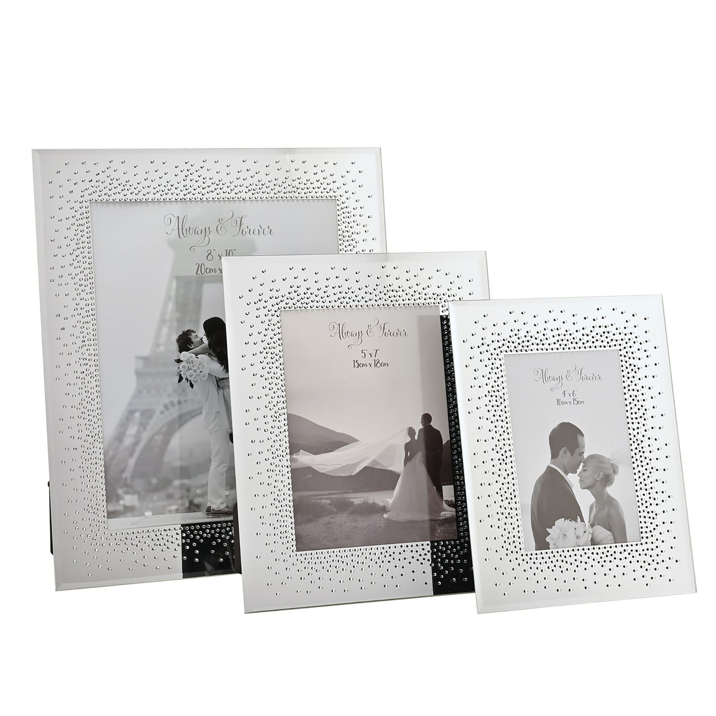 Wedding Mirror Frame Starburst Crystals - 8" x 10"