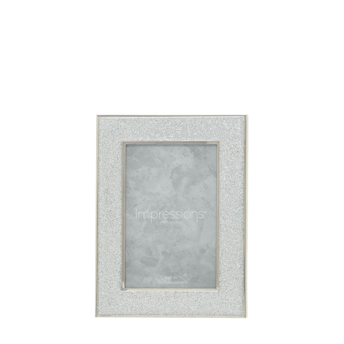 Impressions Silver Col. Photo Frame with Glitter Band 4"x6"