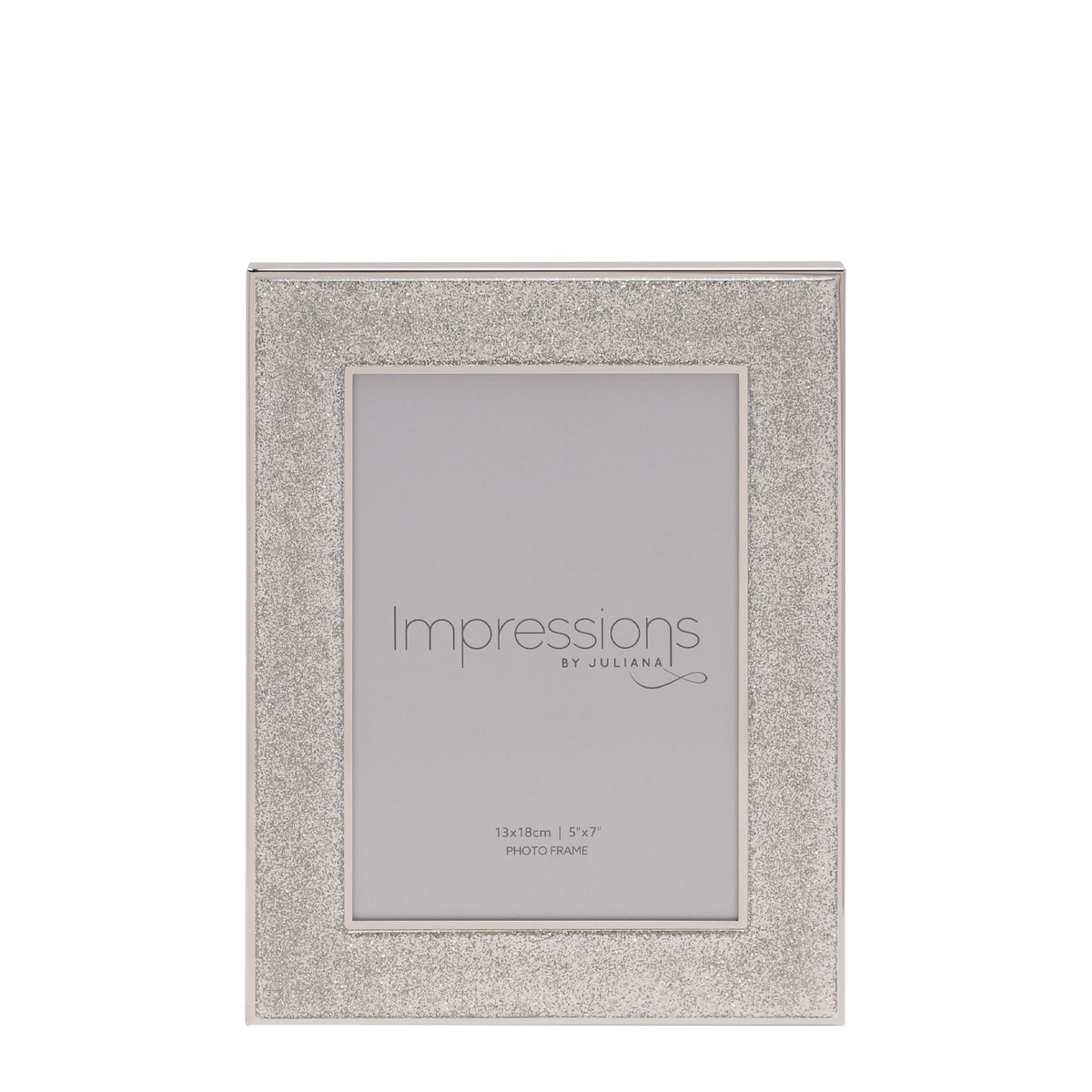 Impressions Silver Col. Photo Frame with Glitter Band 5"x7"