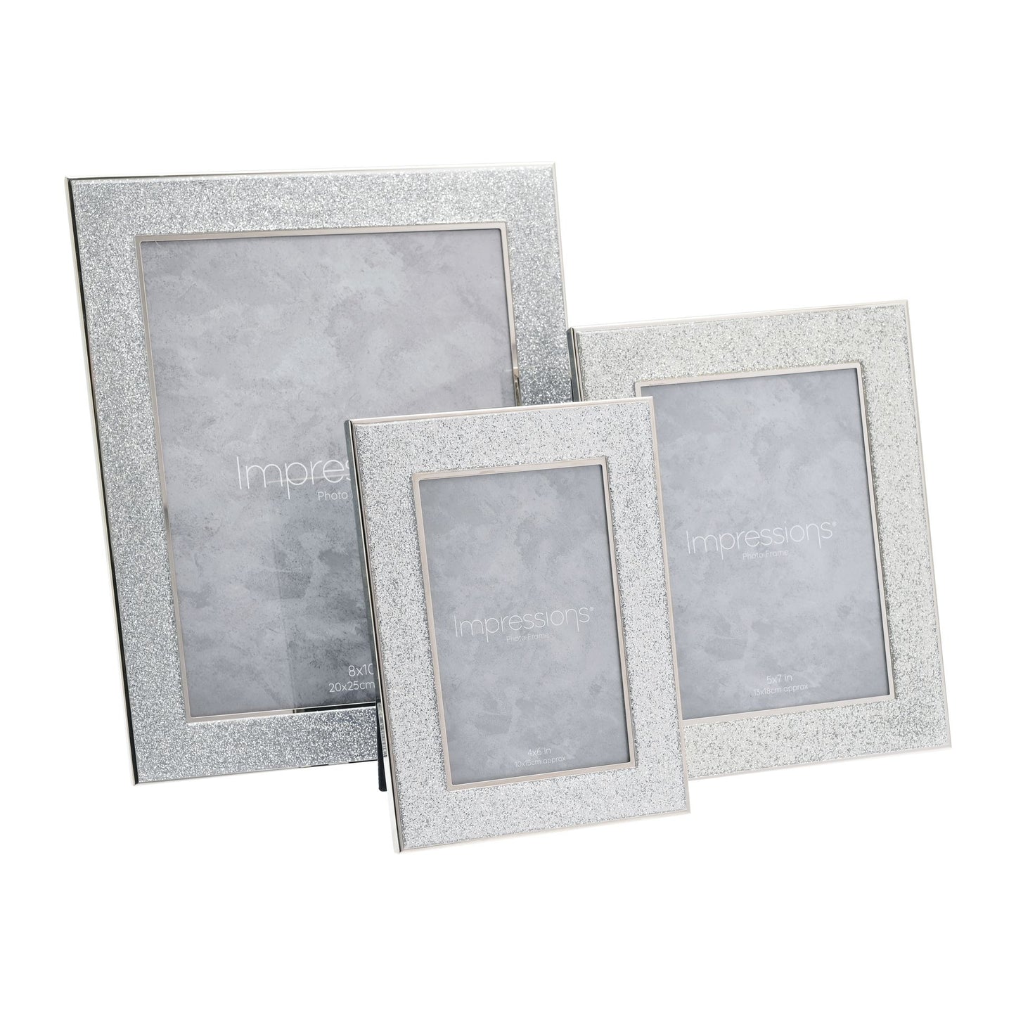 Impressions Silver Col. Photo Frame with Glitter Band 5"x7"