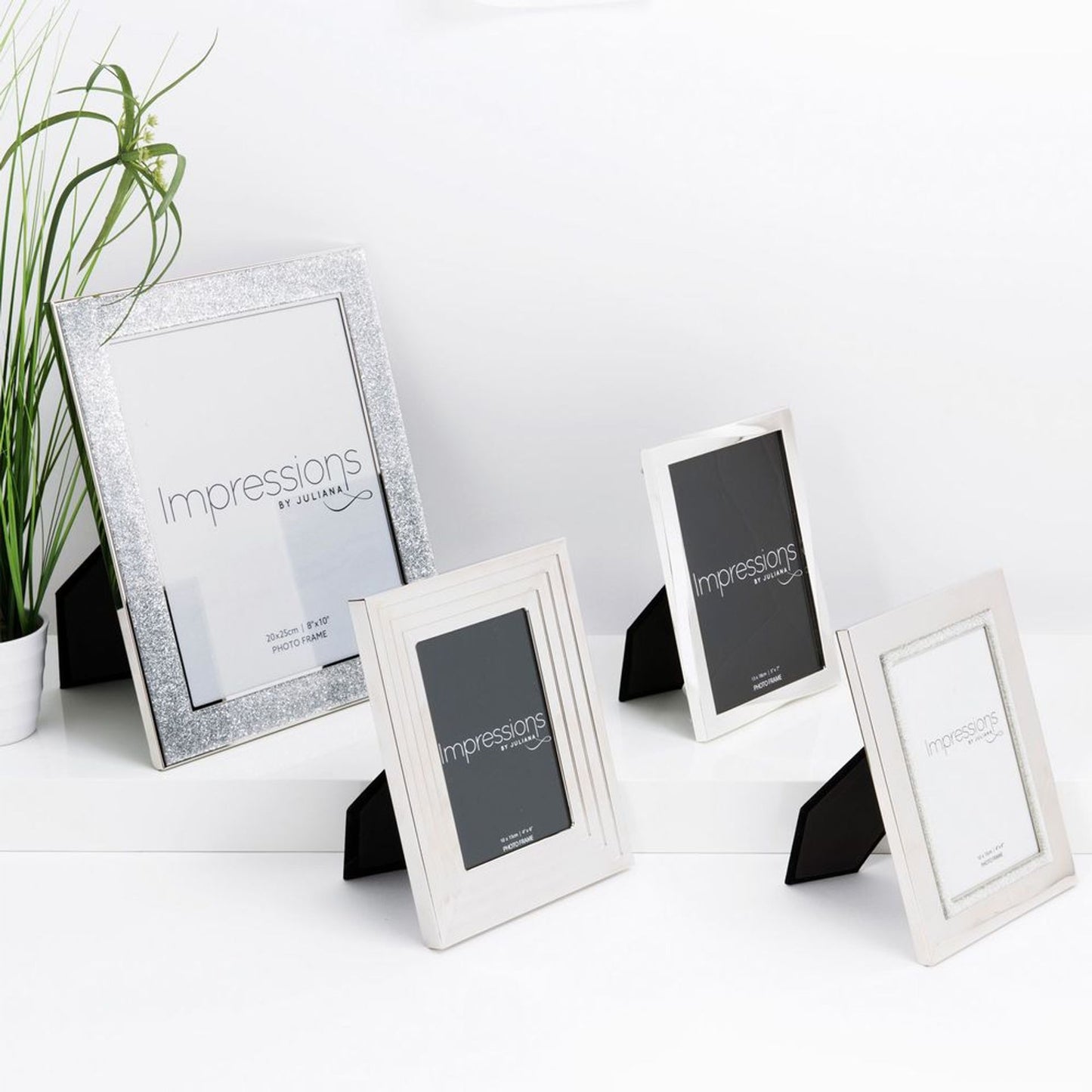 Impressions Silver Col. Photo Frame with Glitter Band 5"x7"