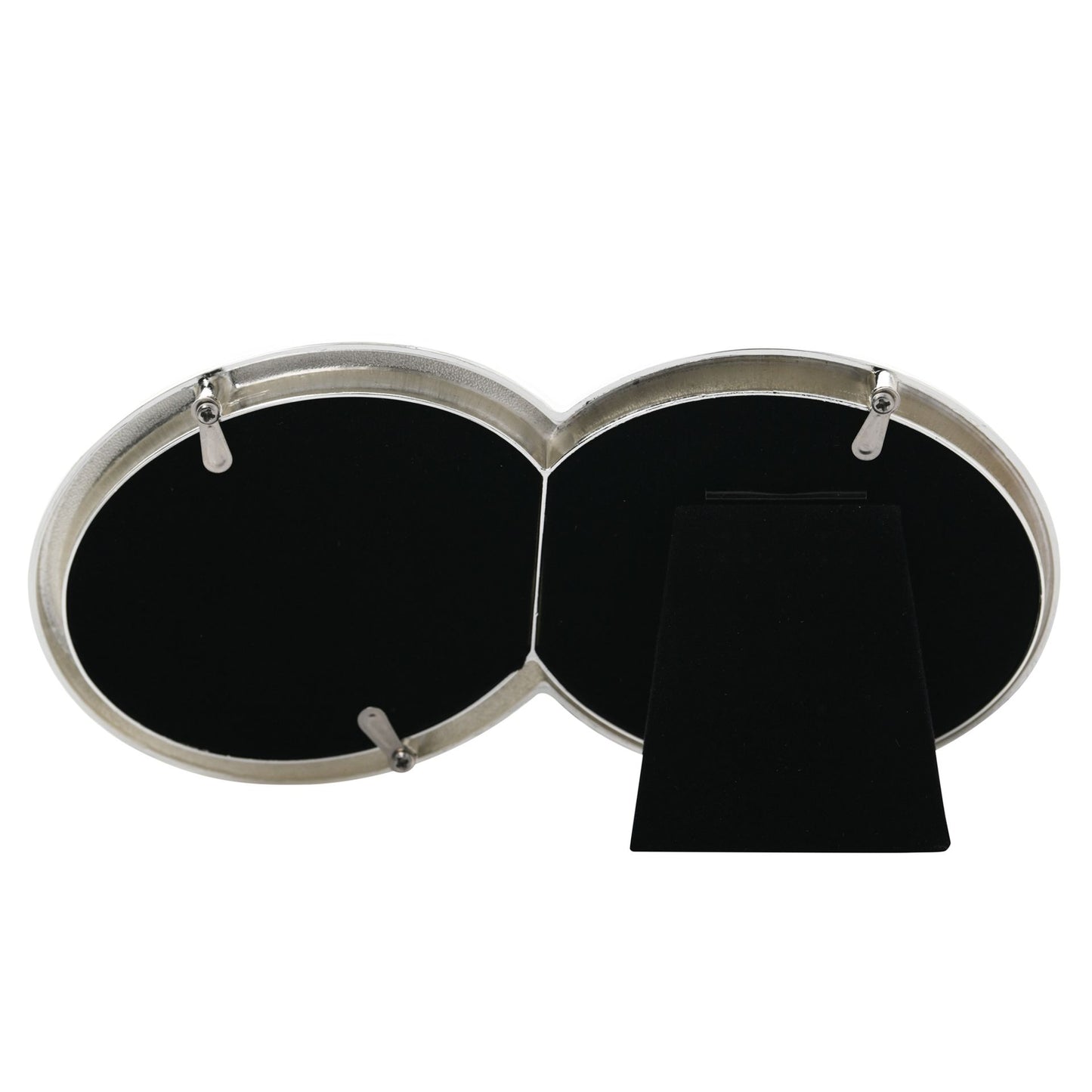 Amore Silverplated Frame with Crystal Double Rings 3" x 2"