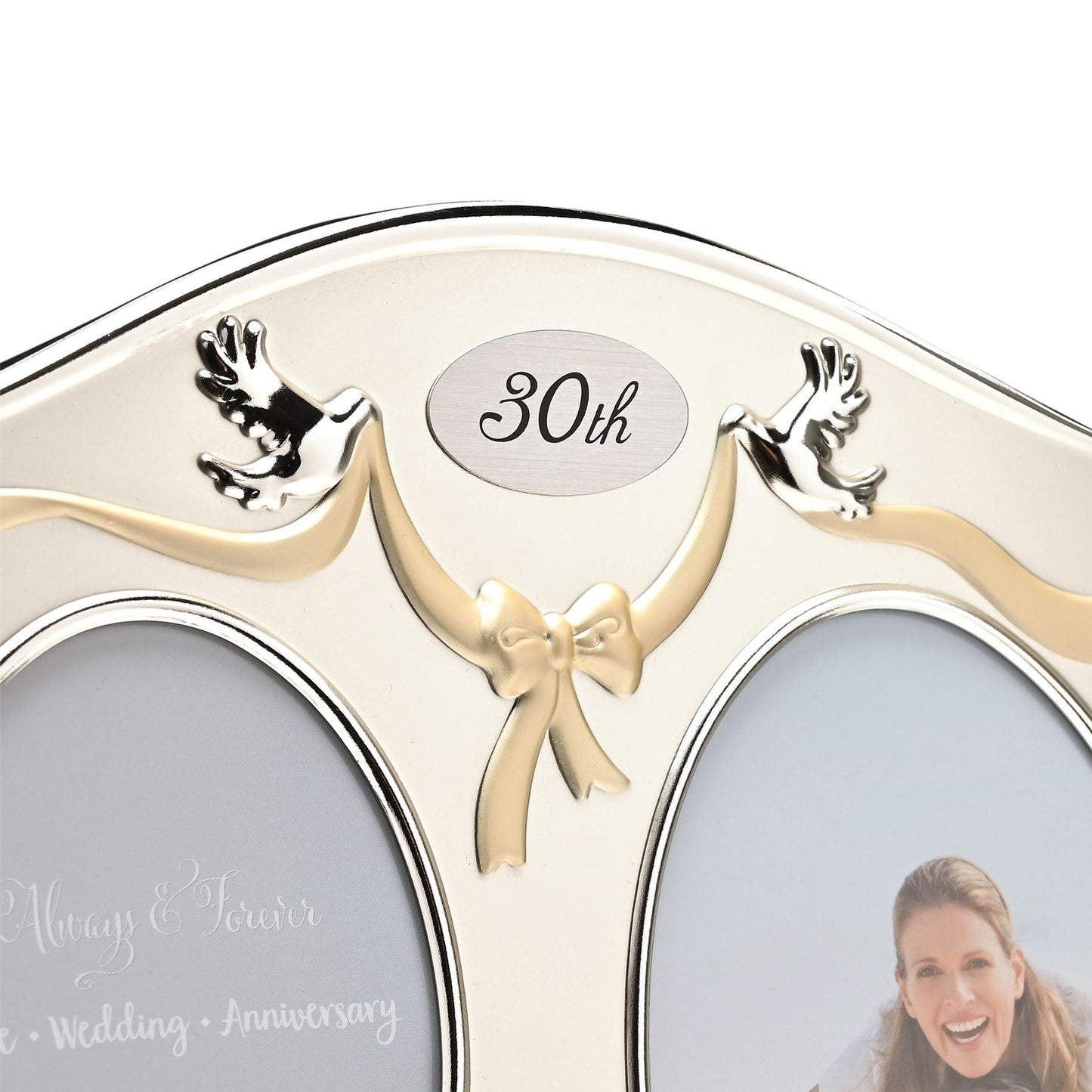 Photo Frame 2Tone S/Plated Double Anniversary - 30th