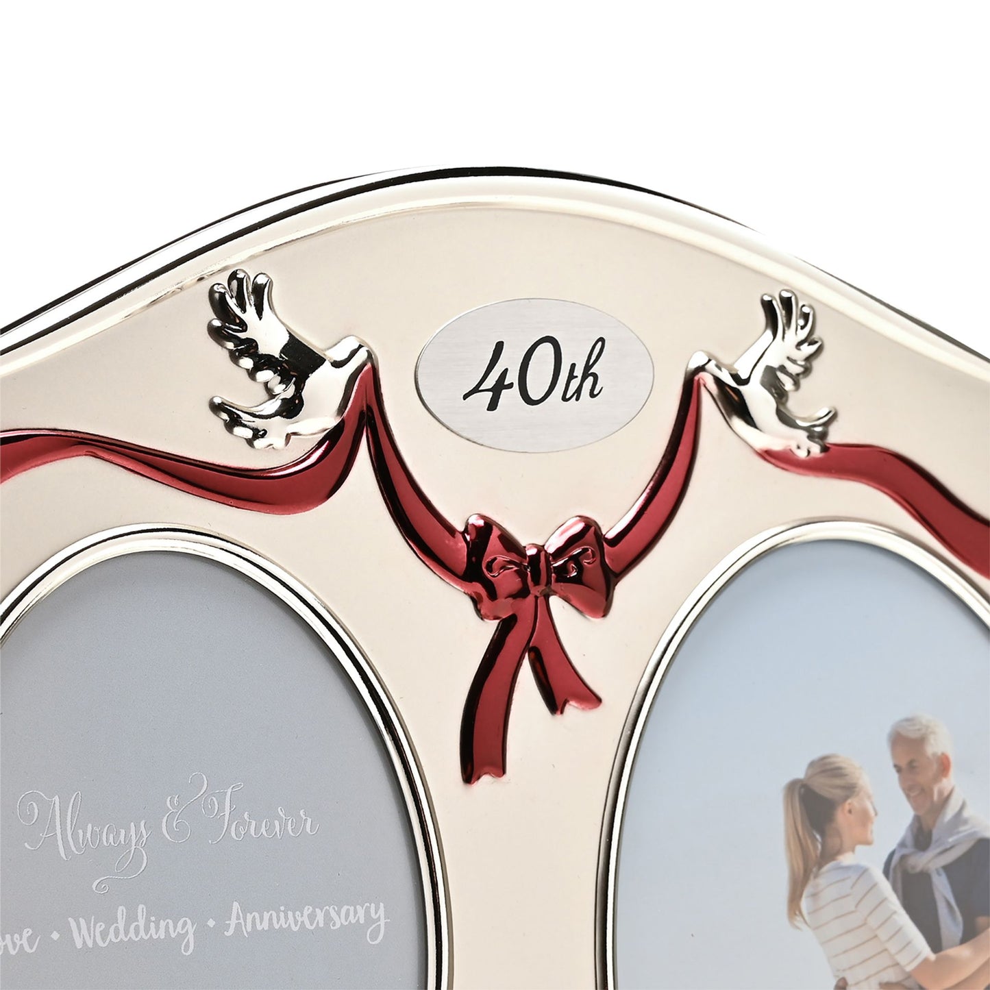 Photo Frame 2Tone S/Plated Double Anniversary - 40th