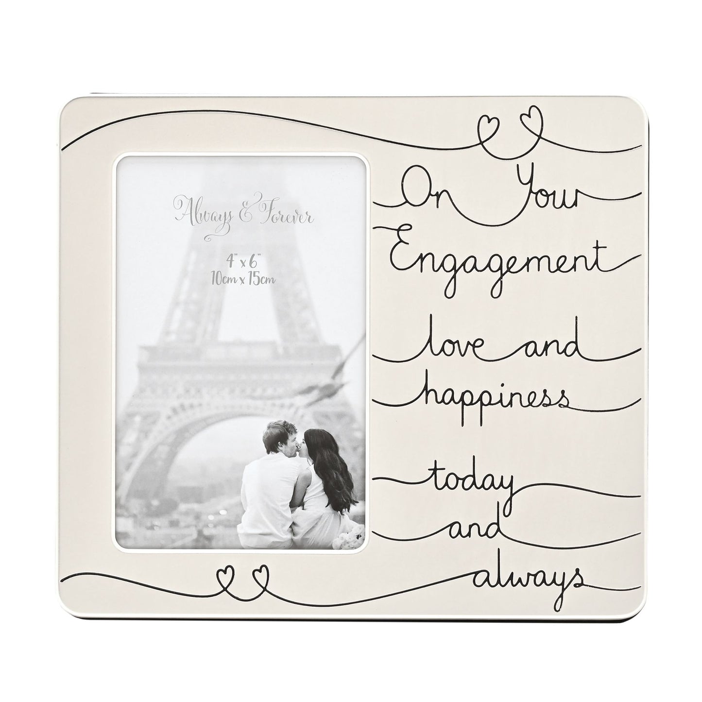Photo Frame "On Your Engagement Love & Happiness" 4"x6"