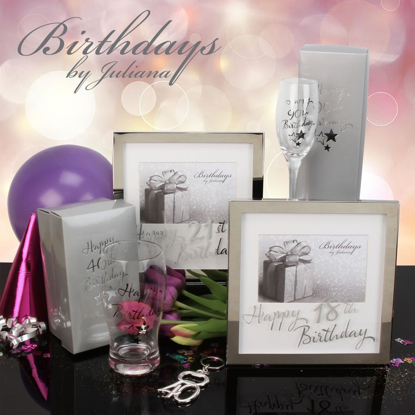 Milestones Box Frame 6 x 4 Mirror Print - 50th