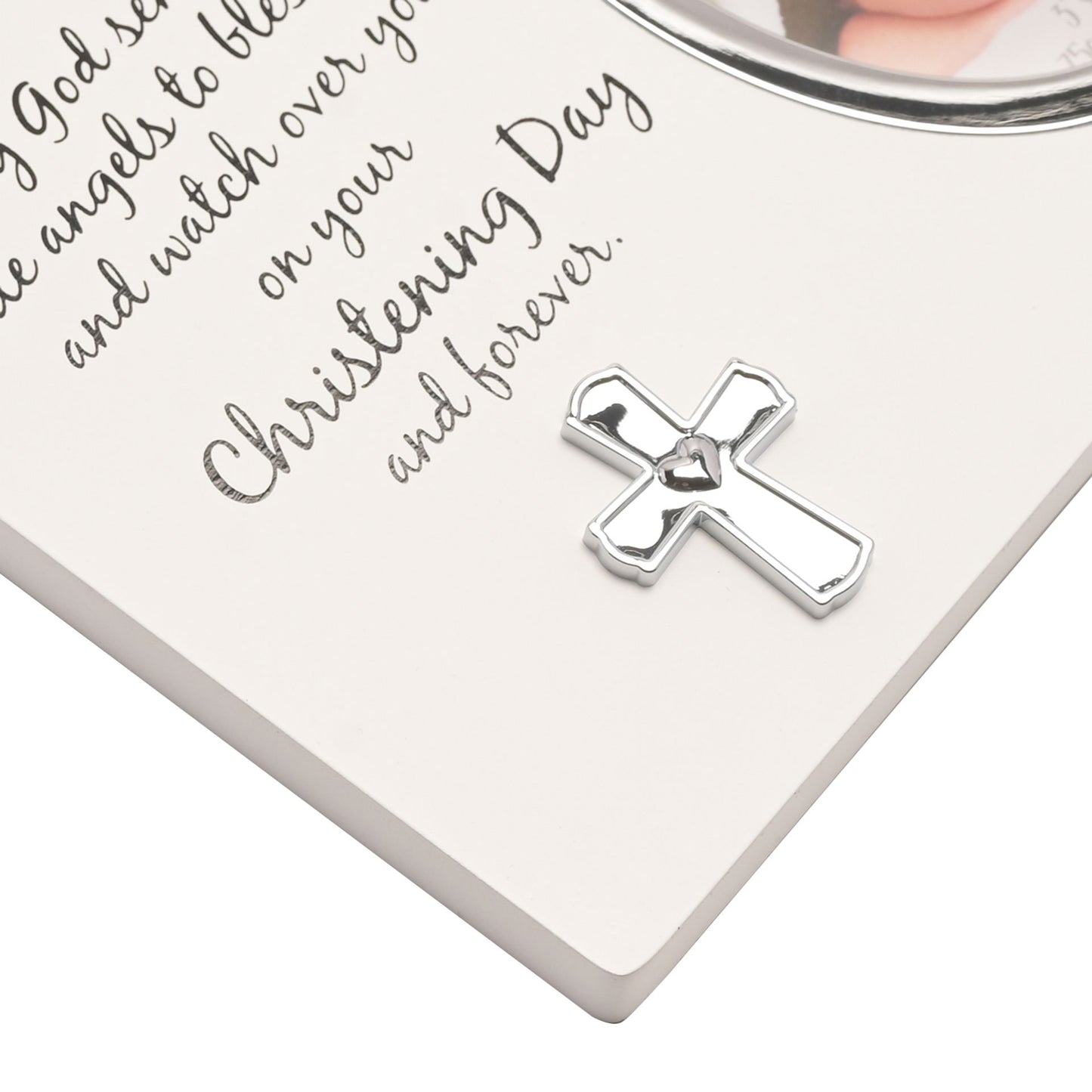 Photo Frame White/Silver icon Christening Day 3"x4"