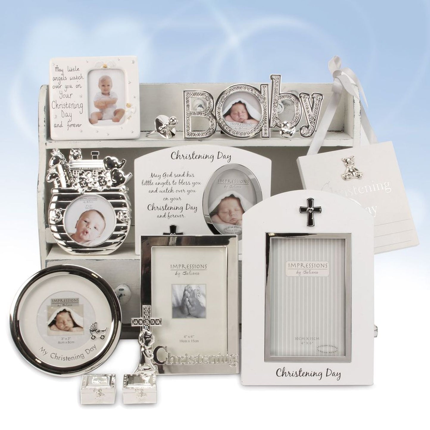 Photo Frame White/Silver icon Christening Day 3"x4"