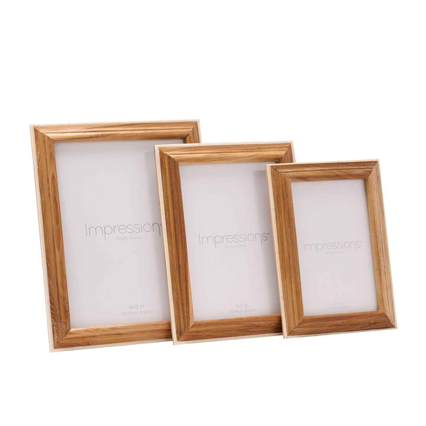 Impressions Wooden Photo Frame with White Trim  5" x 7"
