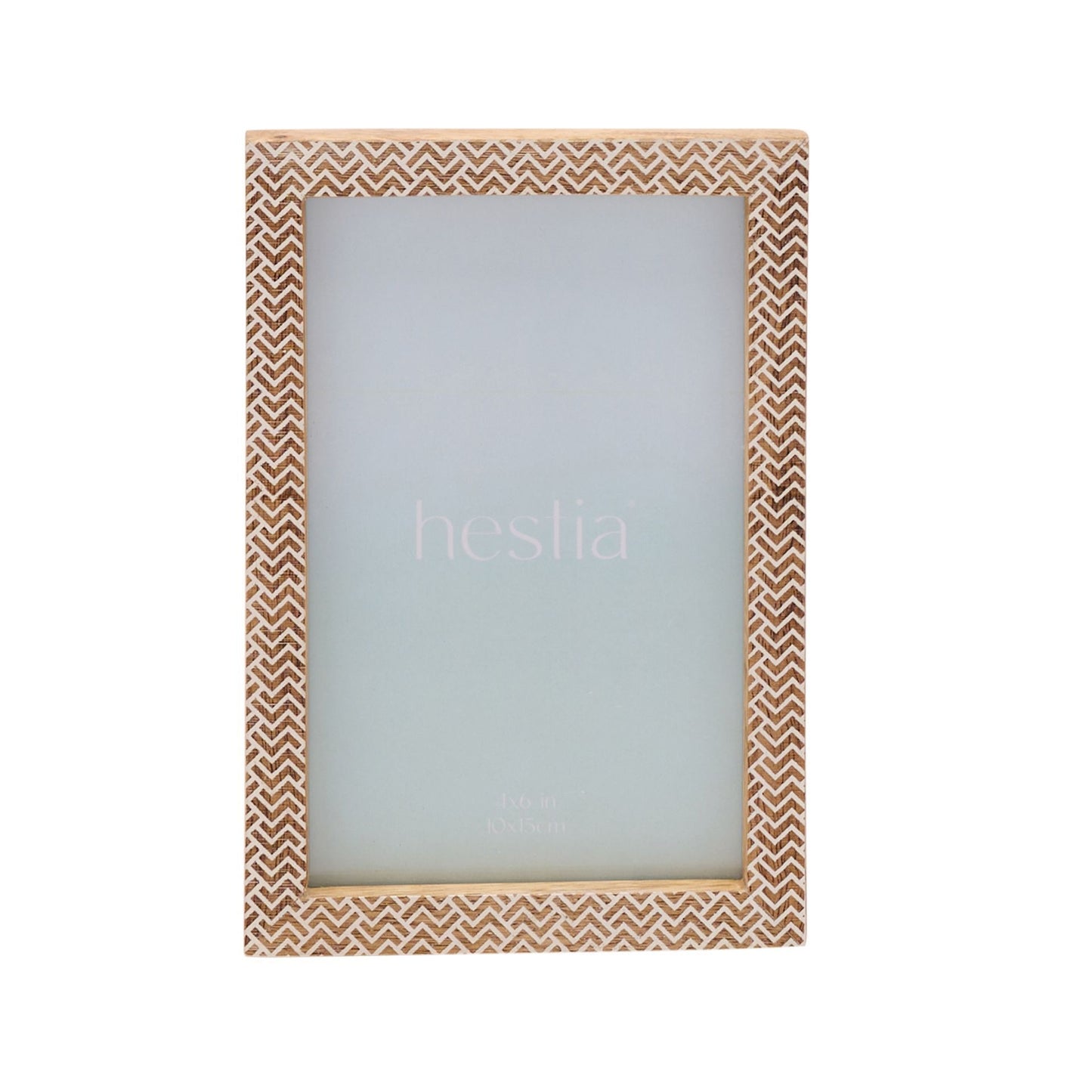 Hestia Chevron Stamped Carved Wood Photo Frame 4" x 6"