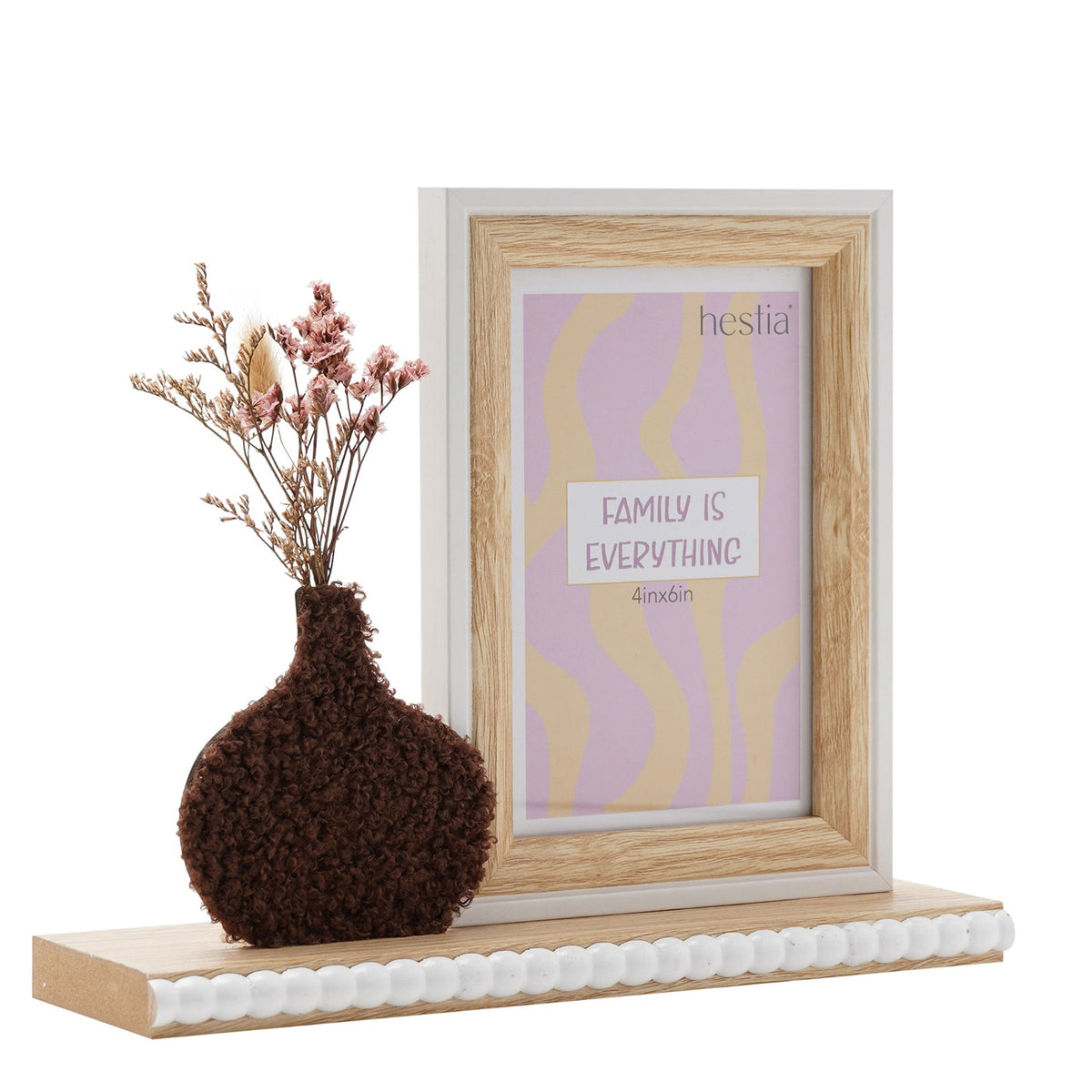 Hestia Frame with Vase & Dried Flowers - 4" x 6" Natural