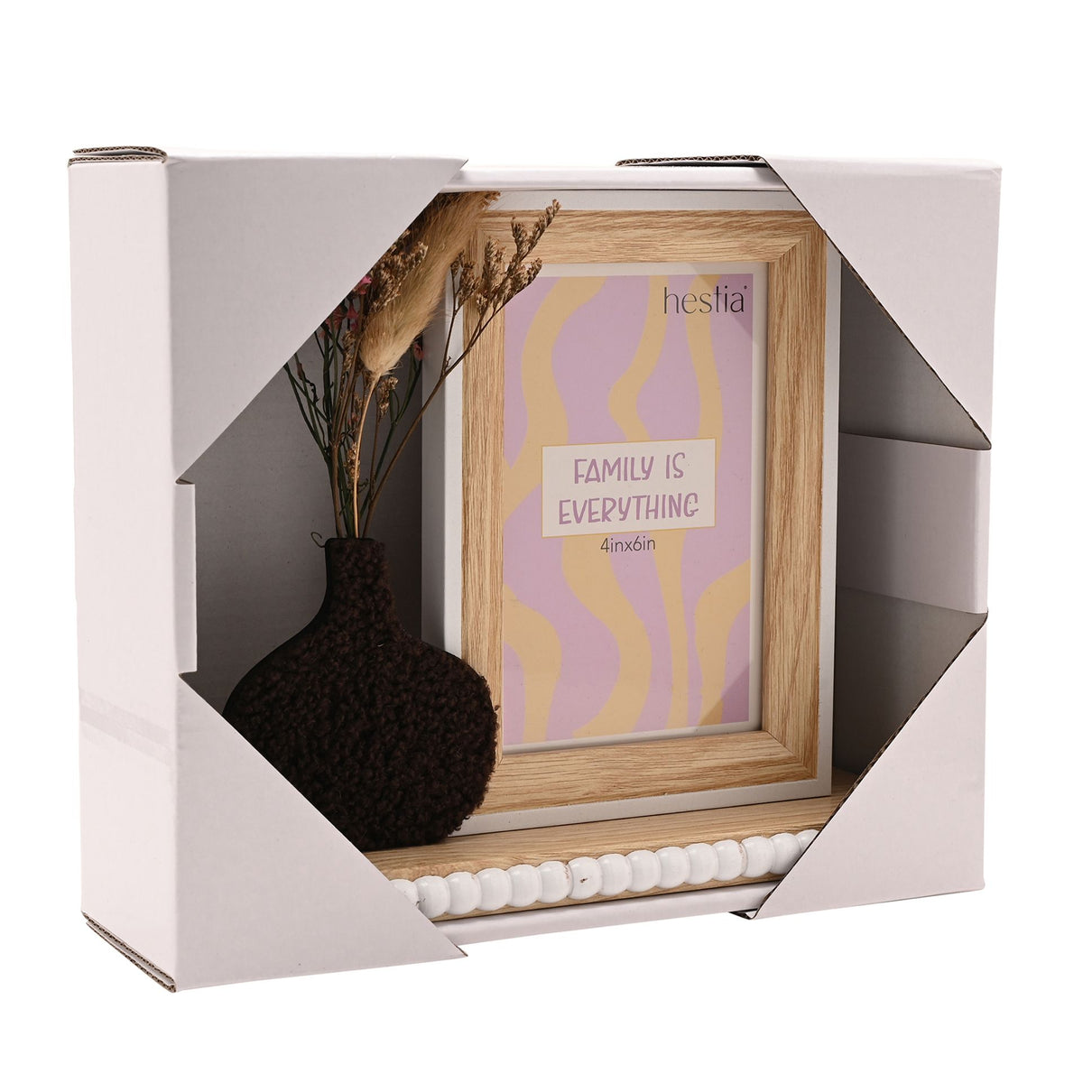 Hestia Frame with Vase & Dried Flowers - 4" x 6" Natural