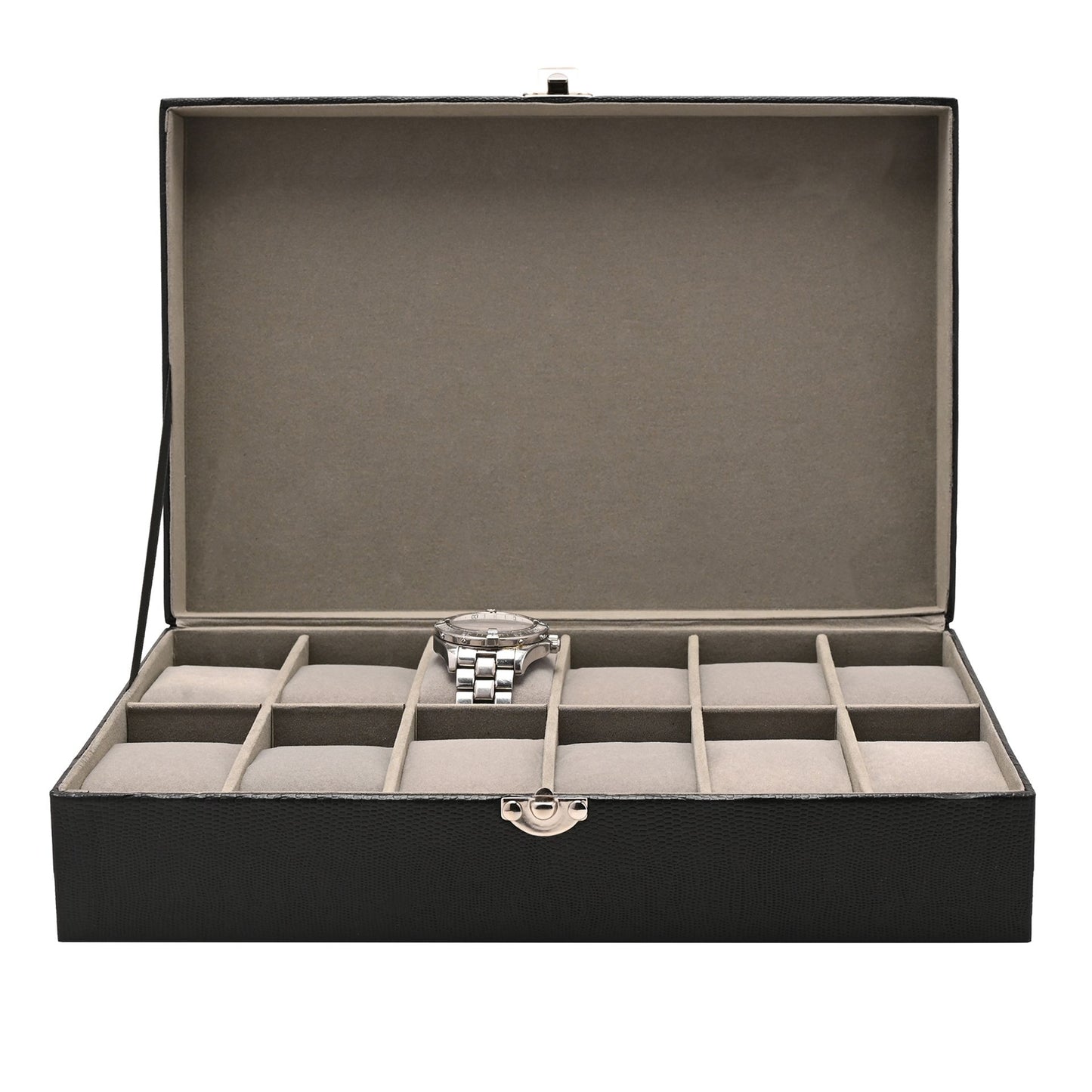 Harvey Makin Lizard Vinyl Watch Box Holds 12 Watches