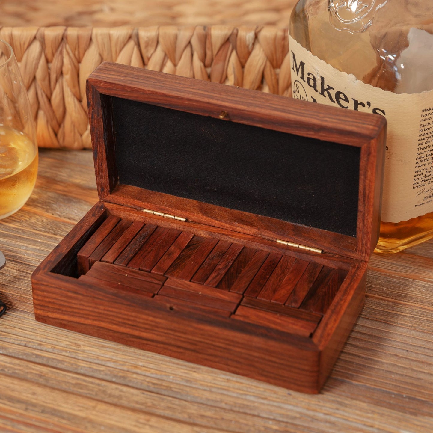 Harvey Makin Dominoes In Wooden Box