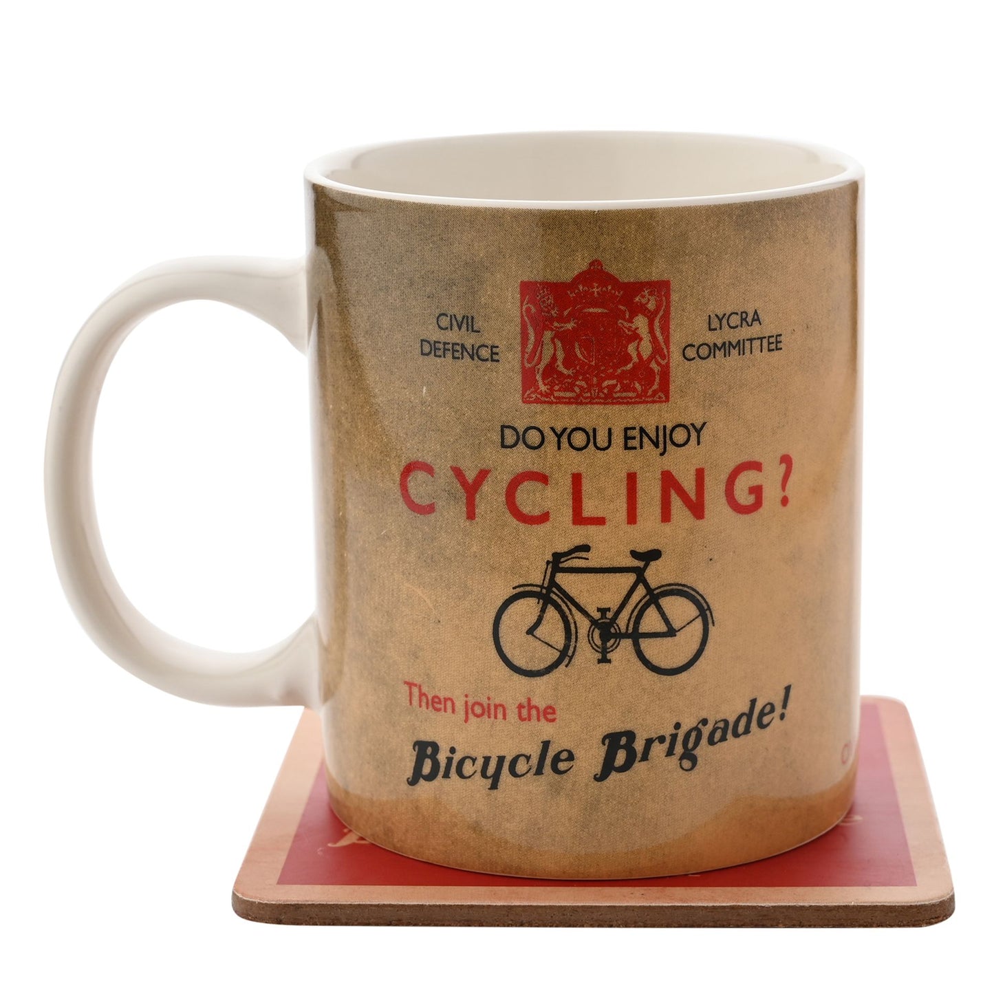 Civil Defence Bicycle Brigade Mug and Coaster Set