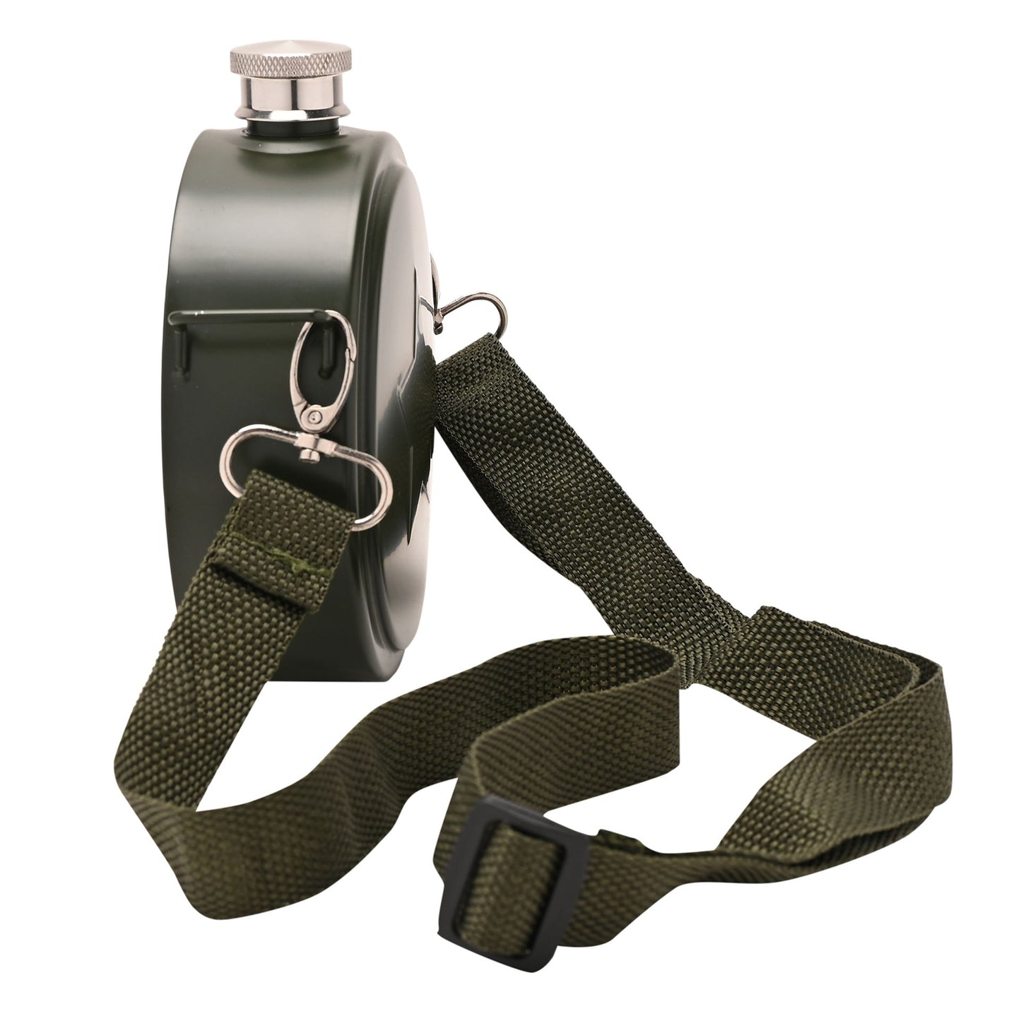 Harvey Makin Classic Hip Flask 20oz Retro - Army Flask